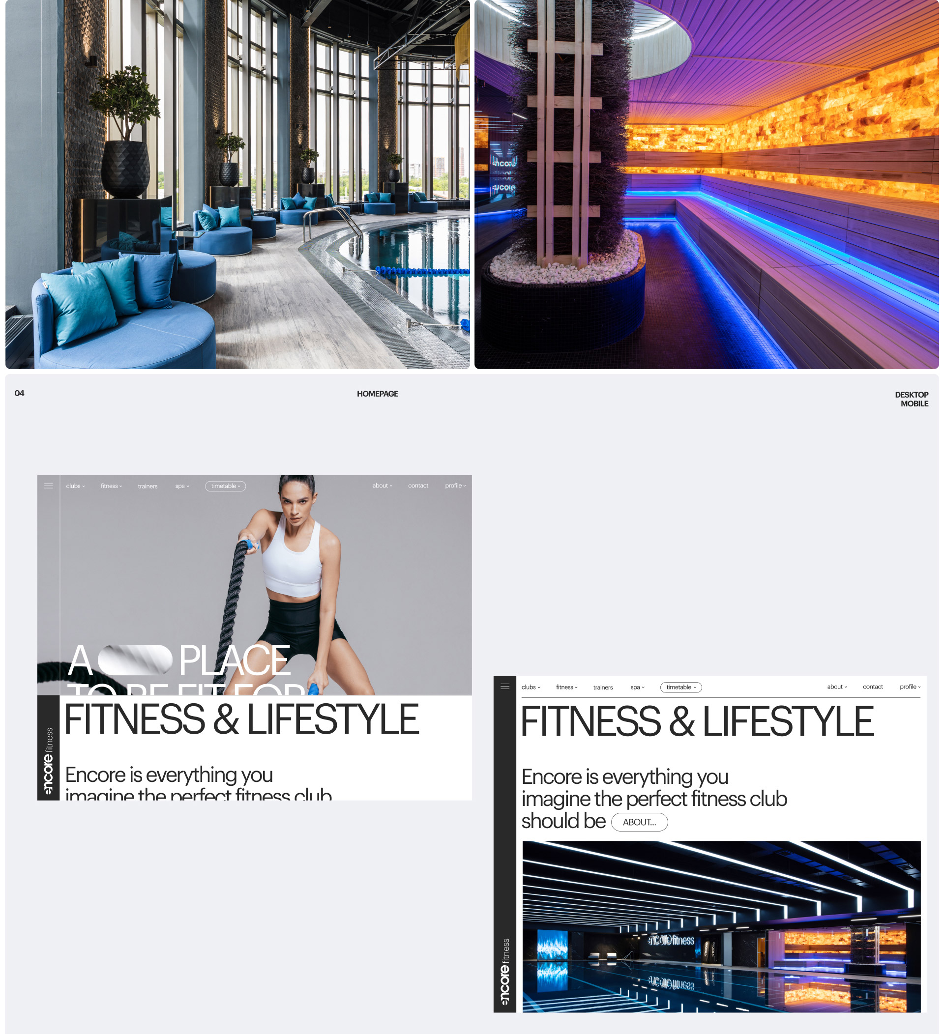 Encore Fitness Website — Изображение №4 — Интерфейсы, Анимация на Dprofile