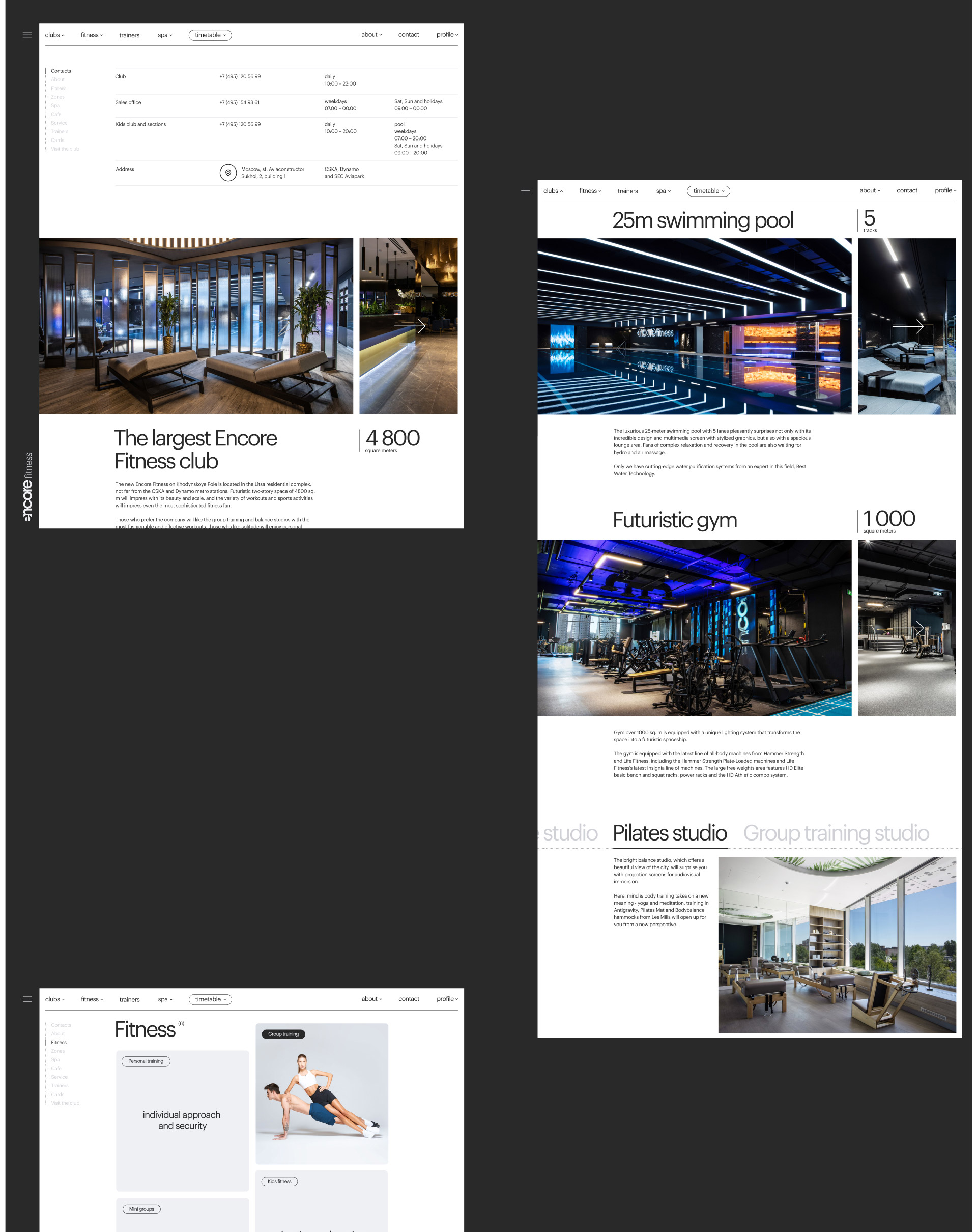 Encore Fitness Website — Изображение №9 — Интерфейсы, Анимация на Dprofile