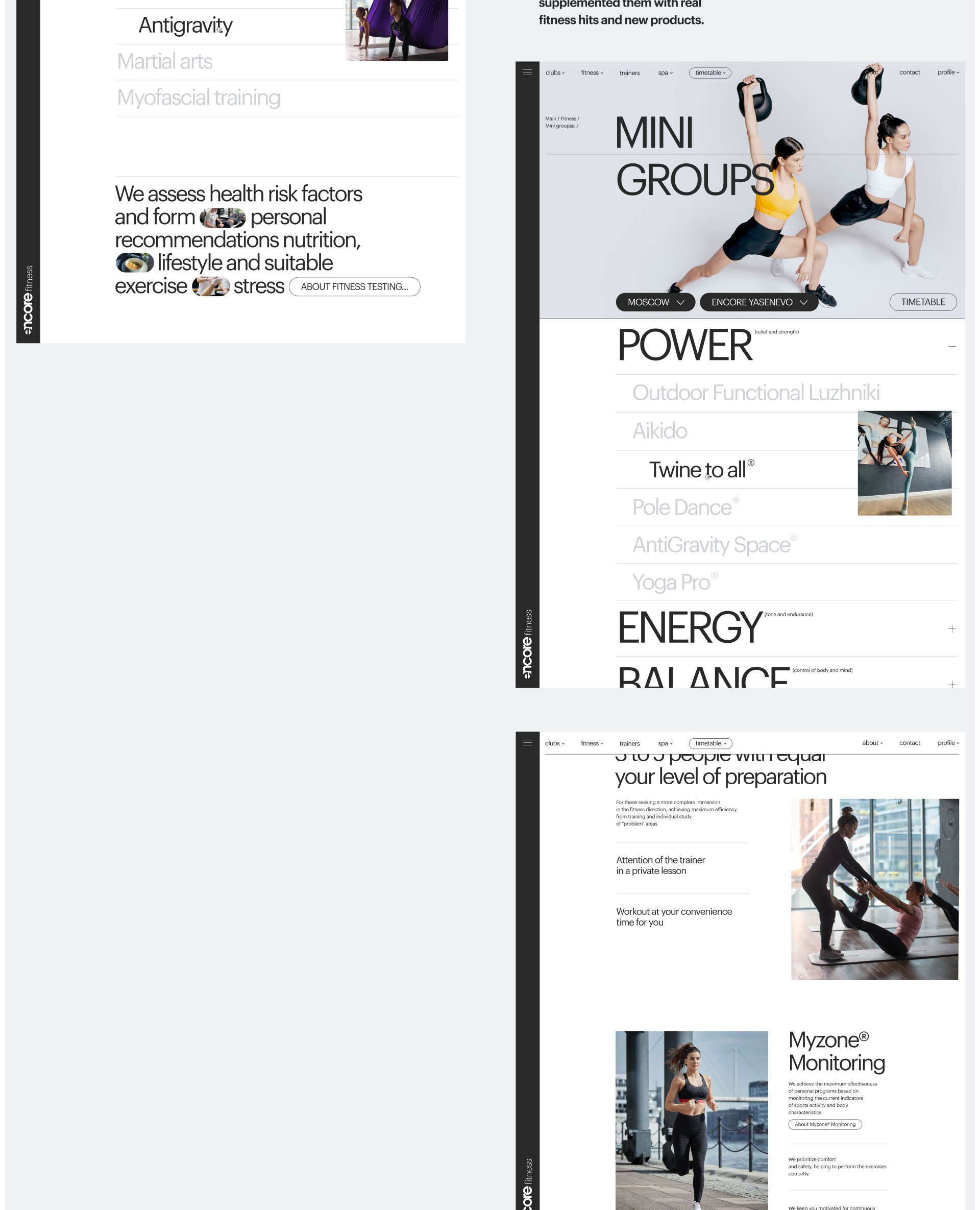 Encore Fitness Website — Изображение №12 — Интерфейсы, Анимация на Dprofile