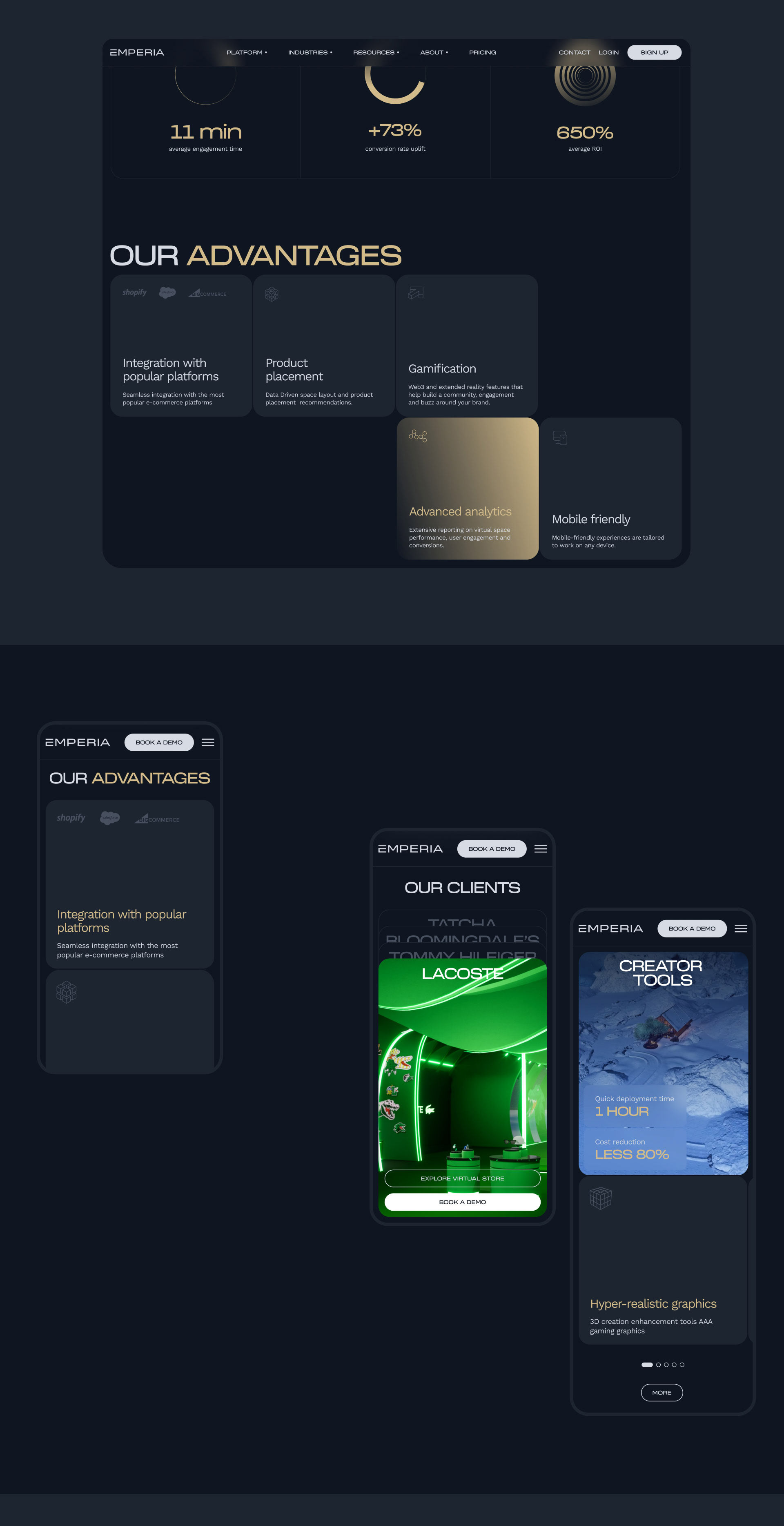 Emperia Virtual Store Platform for Retail & Fashion — Изображение №4 — Интерфейсы, Анимация на Dprofile