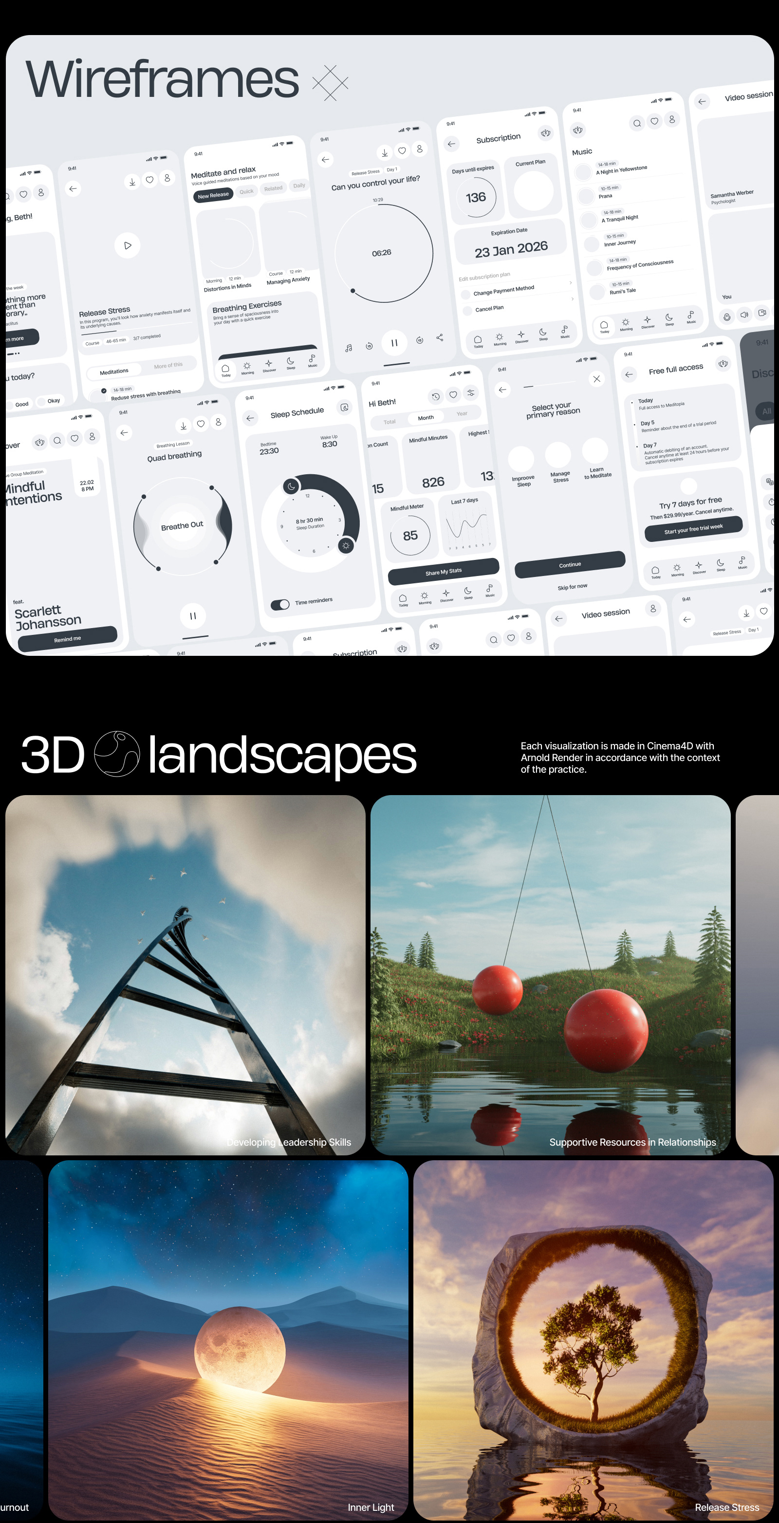 Meditopia App — Изображение №5 — Интерфейсы, 3D на Dprofile