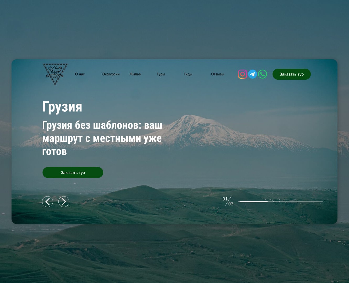 Турагенство по Грузии Gamarjoba. — Интерфейсы на Dprofile