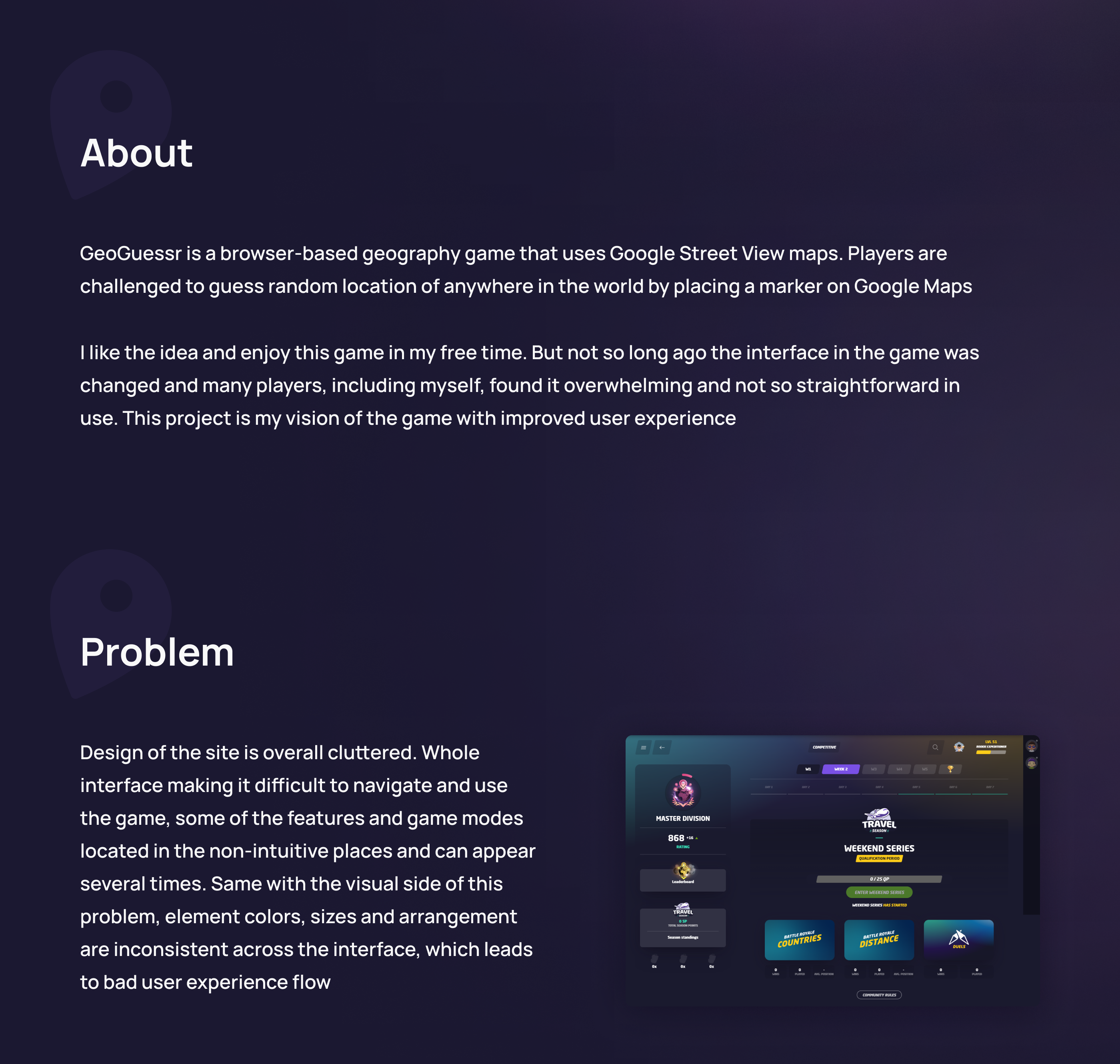 GeoGuessr Game UX/UI Redesign — Изображение №2 — Интерфейсы, Брендинг на Dprofile
