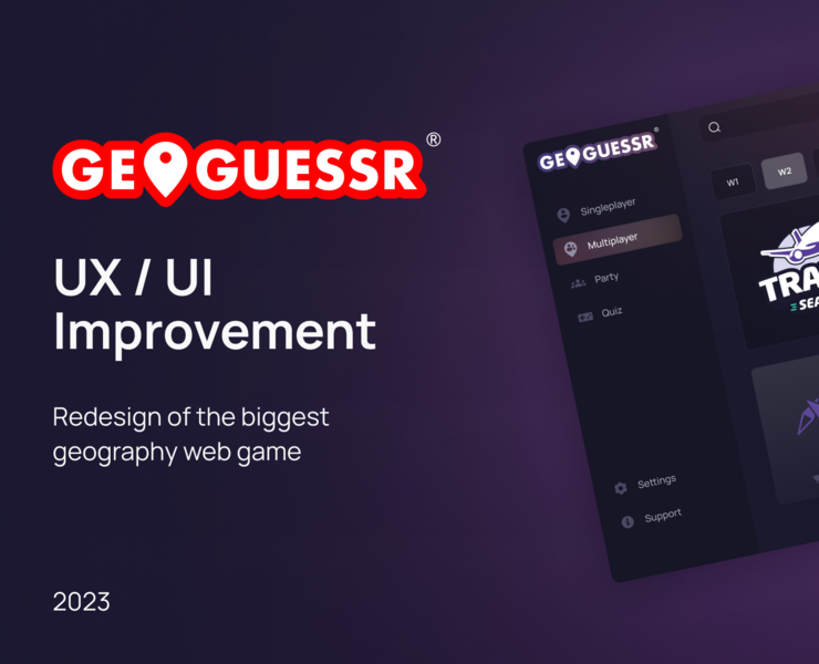 GeoGuessr Game UX/UI Redesign — Интерфейсы, Брендинг на Dprofile