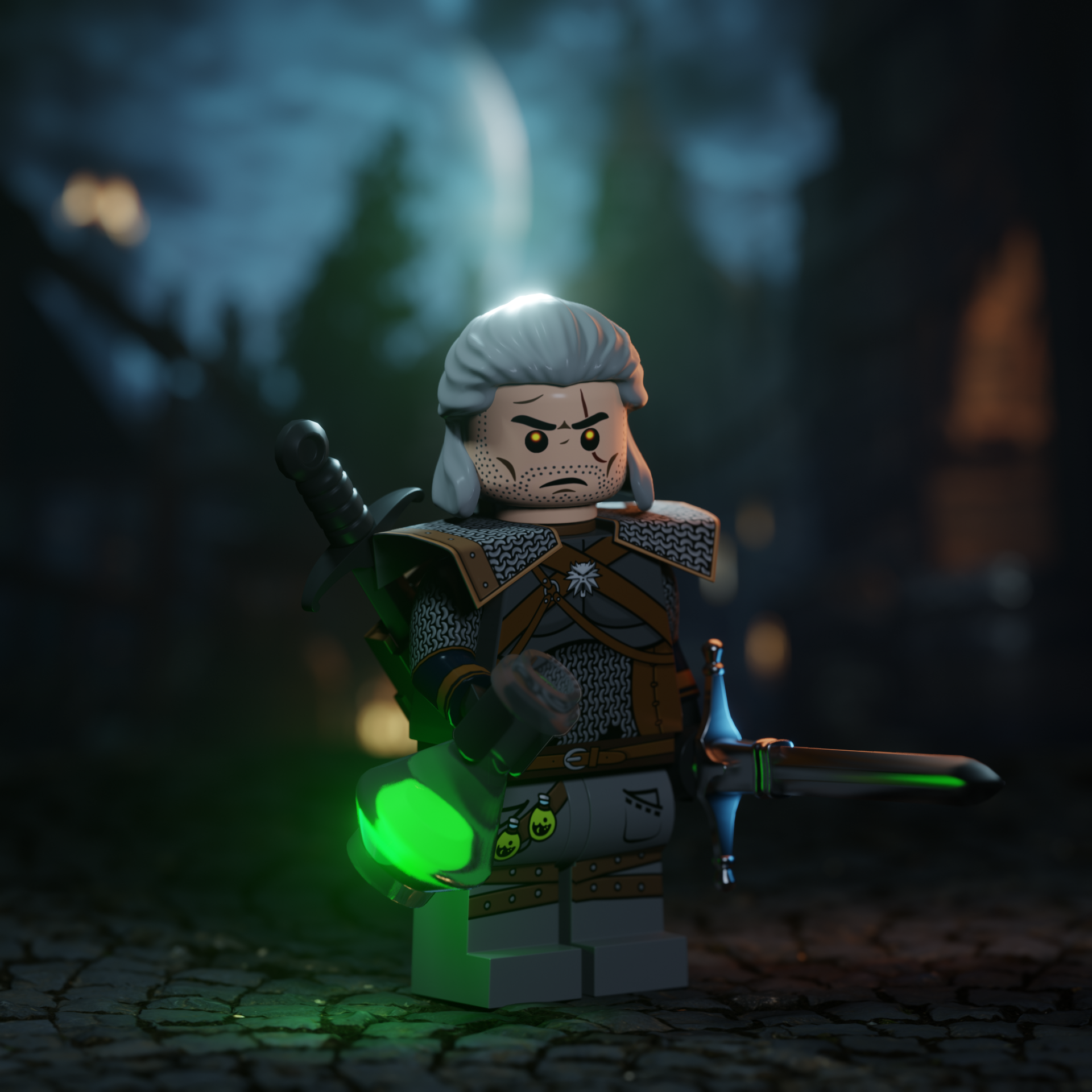 Ведьмак по мотивам LEGO — Изображение №1 — Иллюстрация, 3D на Dprofile