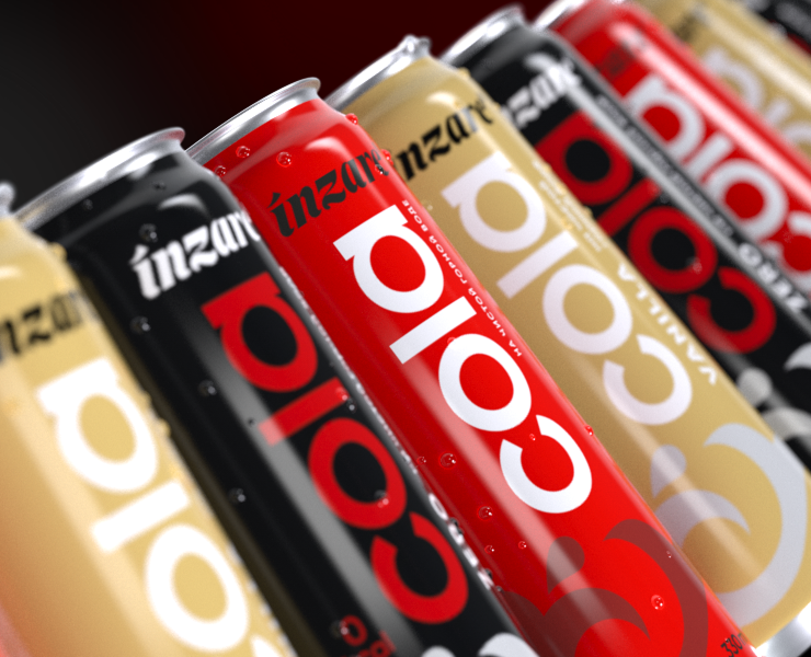 Inzare Cola — Брендинг, 3D на Dprofile