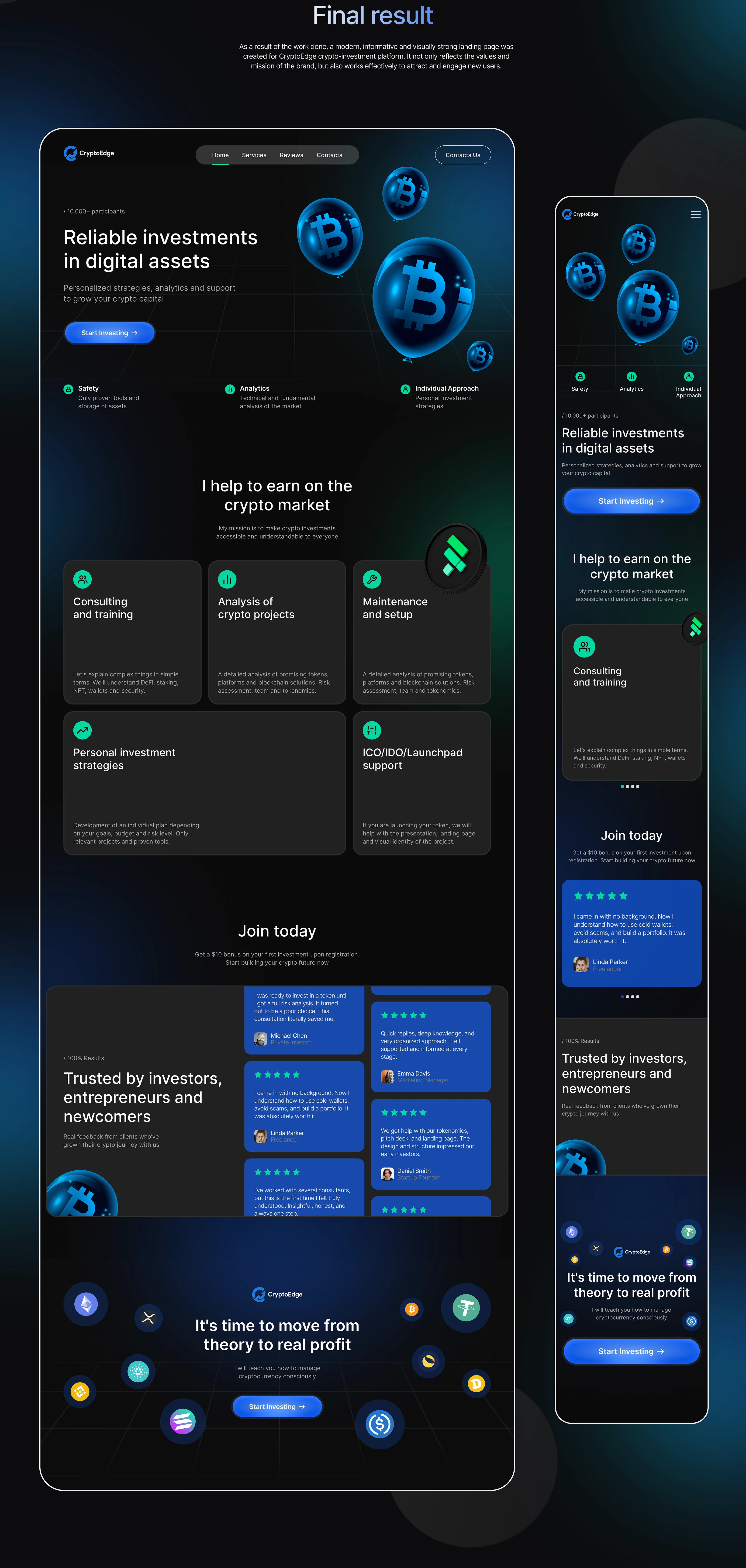 WEBSITE l CryptoEdge — Изображение №6 — Интерфейсы на Dprofile