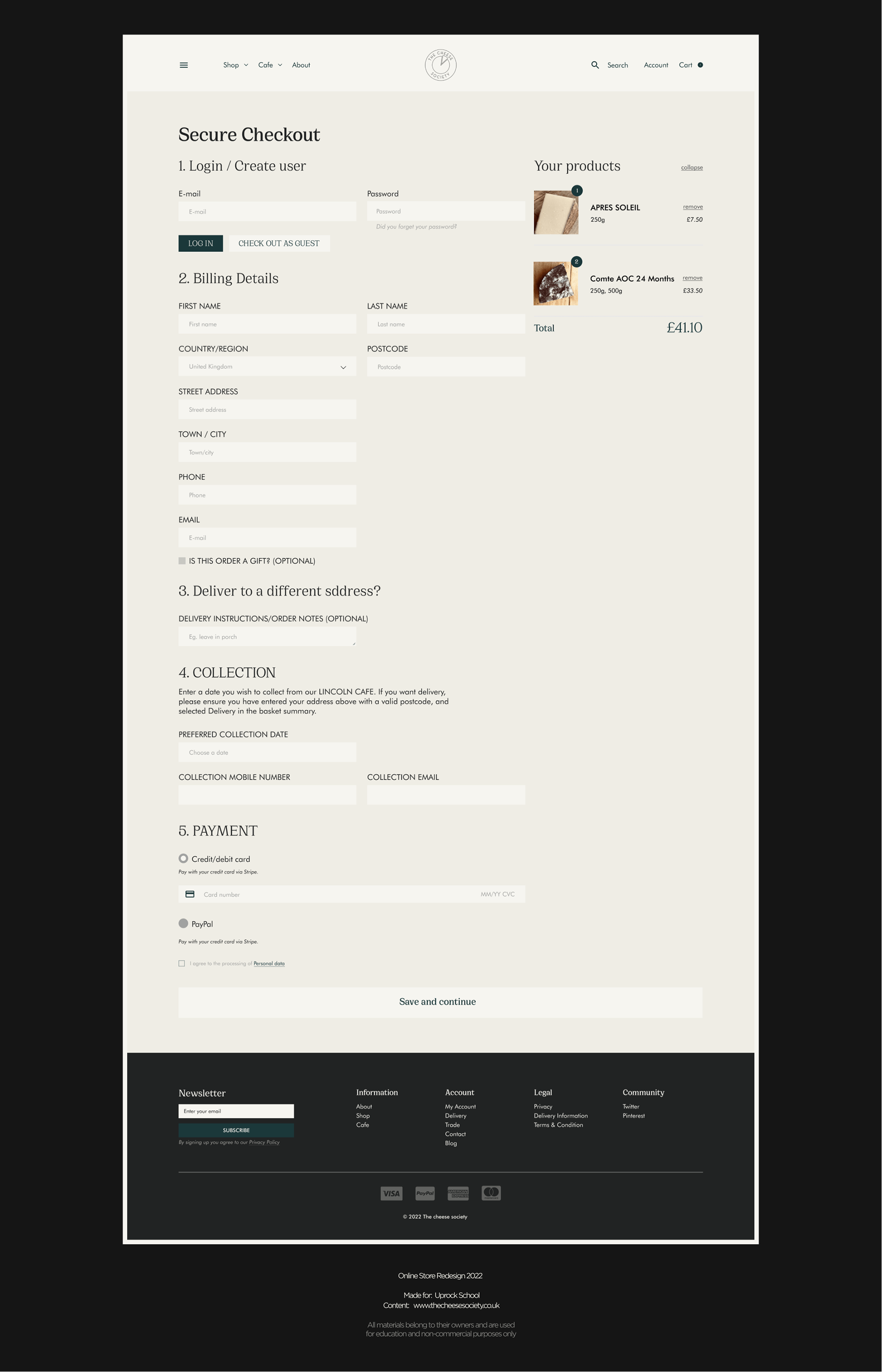THE CHEESE SOCIETY | concept online store — Изображение №7 — Интерфейсы на Dprofile