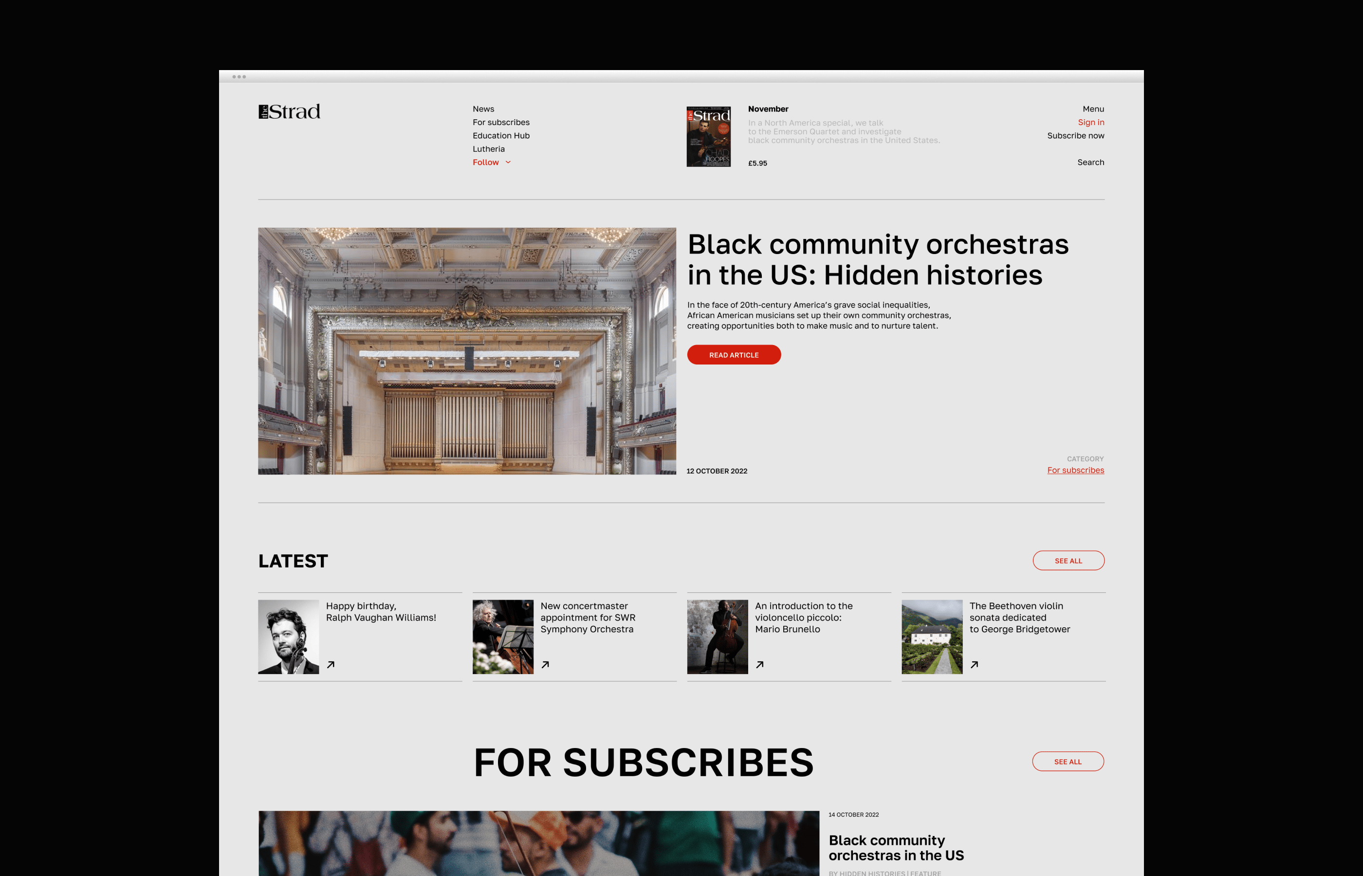 THE STRAD MAGAZINE ● Redesign Concept — Изображение №4 — Интерфейсы на Dprofile