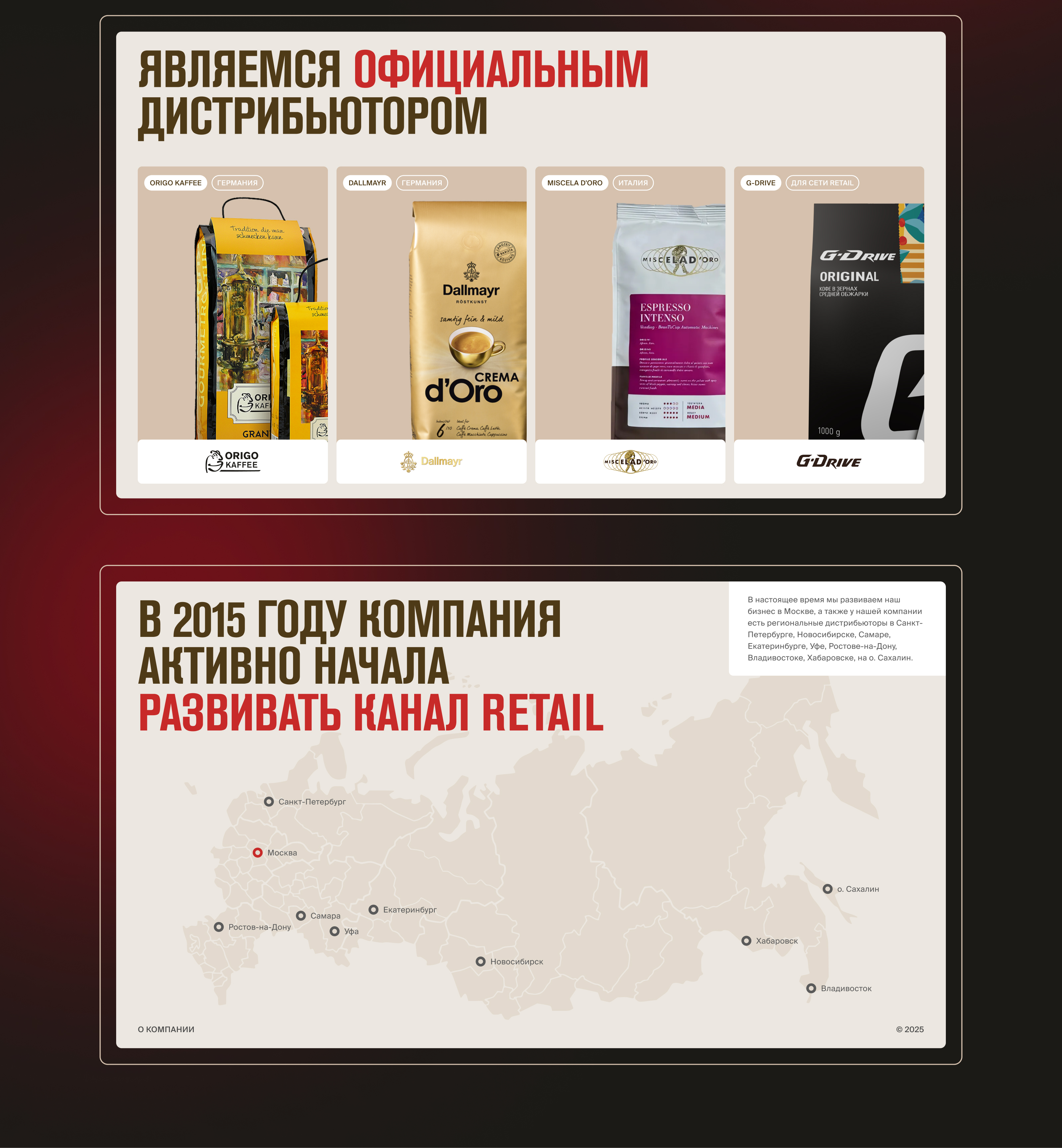 Презентация Coferium. Производитель и дистрибьютор кофе — Изображение №3 — Интерфейсы, Маркетинг на Dprofile