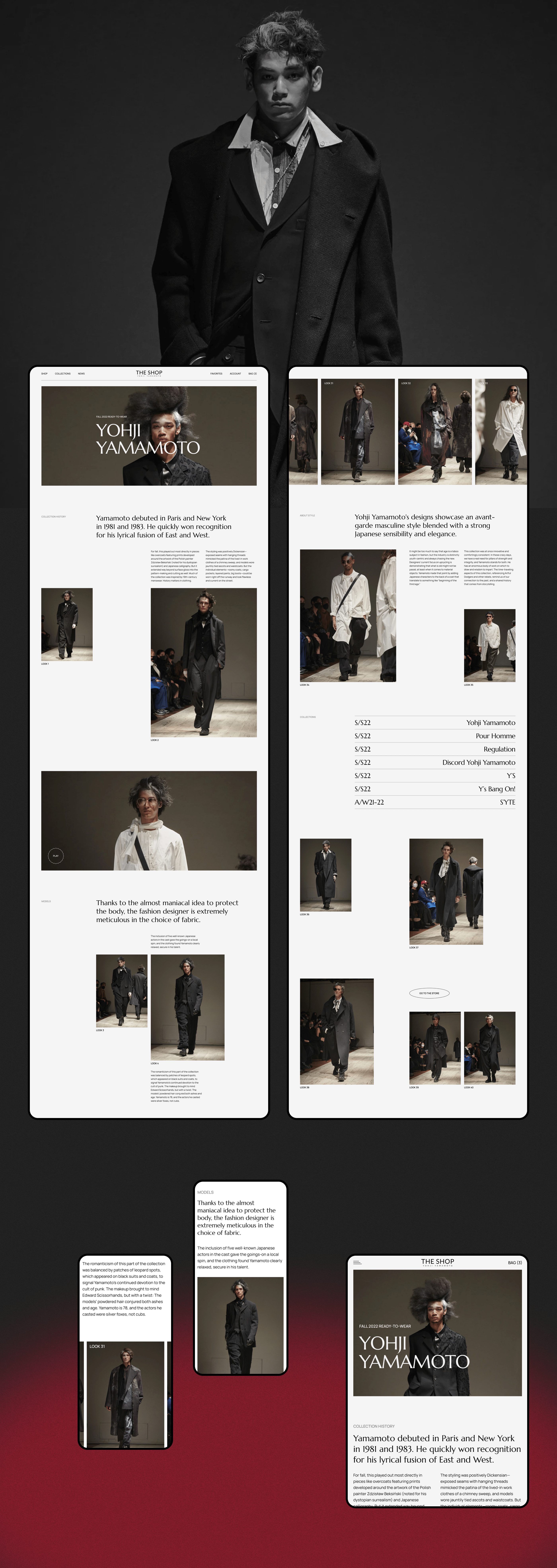 Yohji Yamamoto — redesign concept — Изображение №4 — Интерфейсы, Анимация на Dprofile