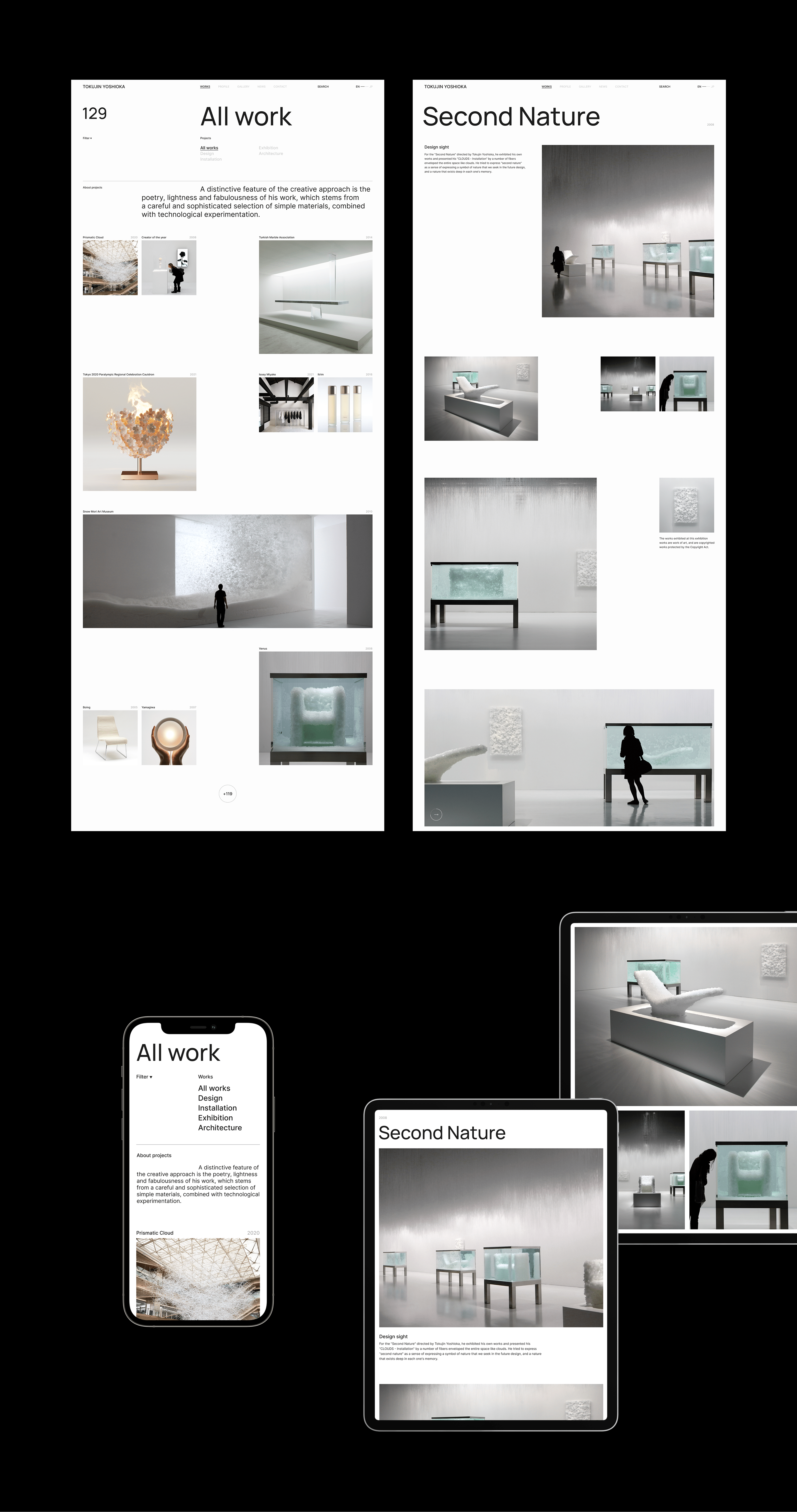 Tokujin Yoshioka | Redesign website & Brand identity — Изображение №7 — Интерфейсы, Брендинг на Dprofile