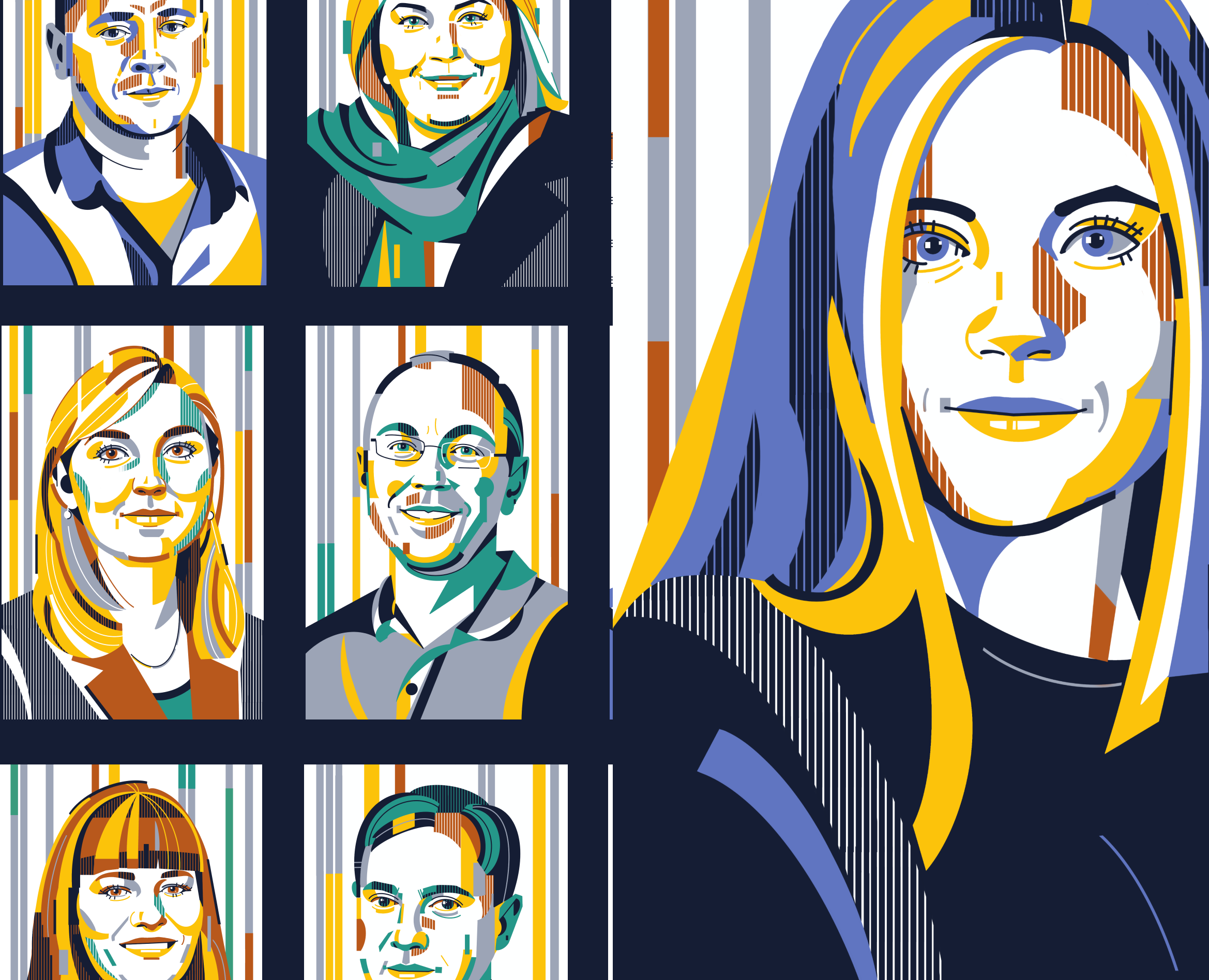 Портреты сотрудников Росатома — Иллюстрация, Графика на Dprofile