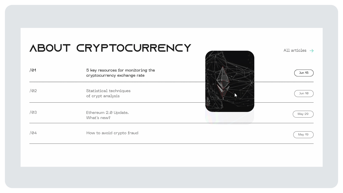 BLOCK4BLOCK — Cryptanalysis website — Изображение №4 — Интерфейсы на Dprofile