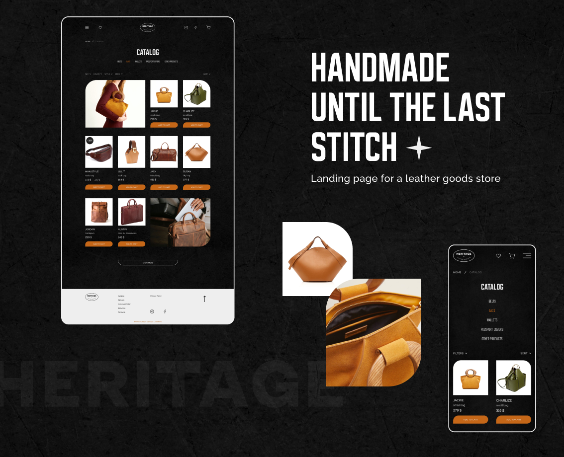 Магазин кожаных изделий |E-commerce — Интерфейсы на Dprofile