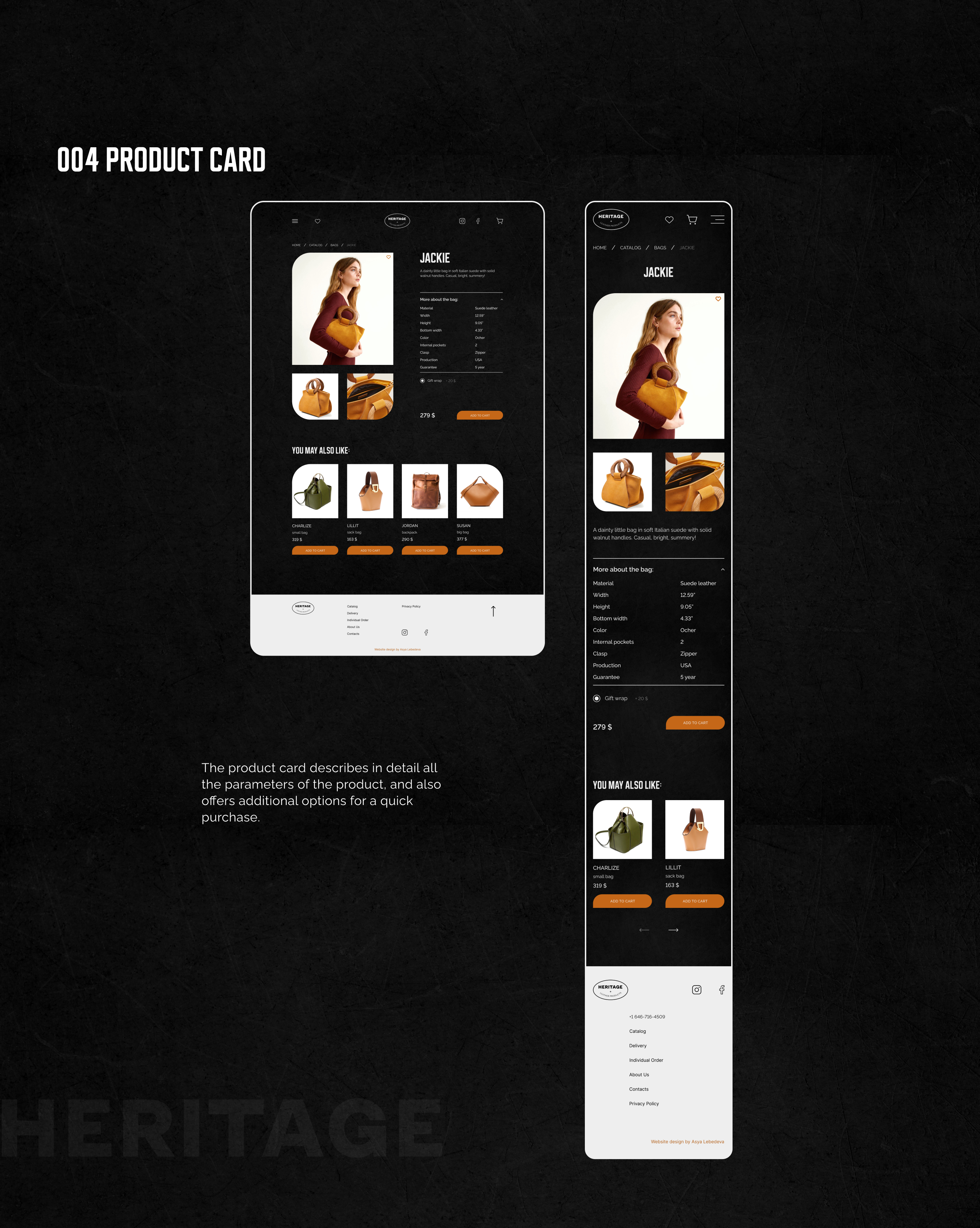 Магазин кожаных изделий |E-commerce — Изображение №11 — Интерфейсы на Dprofile
