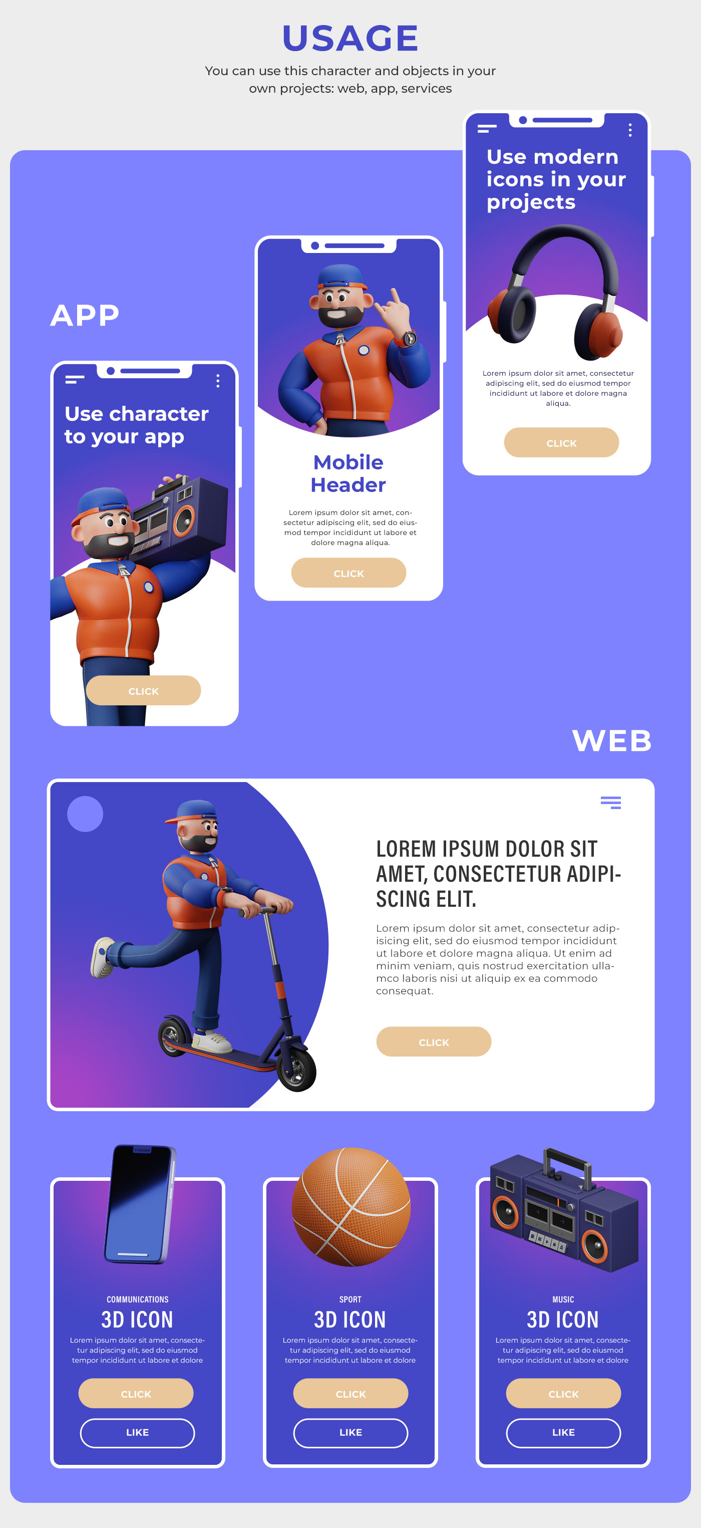 3d Character & Icons Illustrations — Изображение №6 — Иллюстрация, 3D на Dprofile