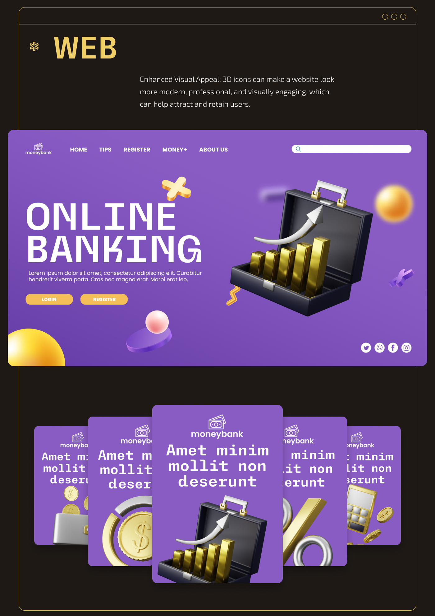 Finance 3d icons Pack — Изображение №8 — Иллюстрация, 3D на Dprofile
