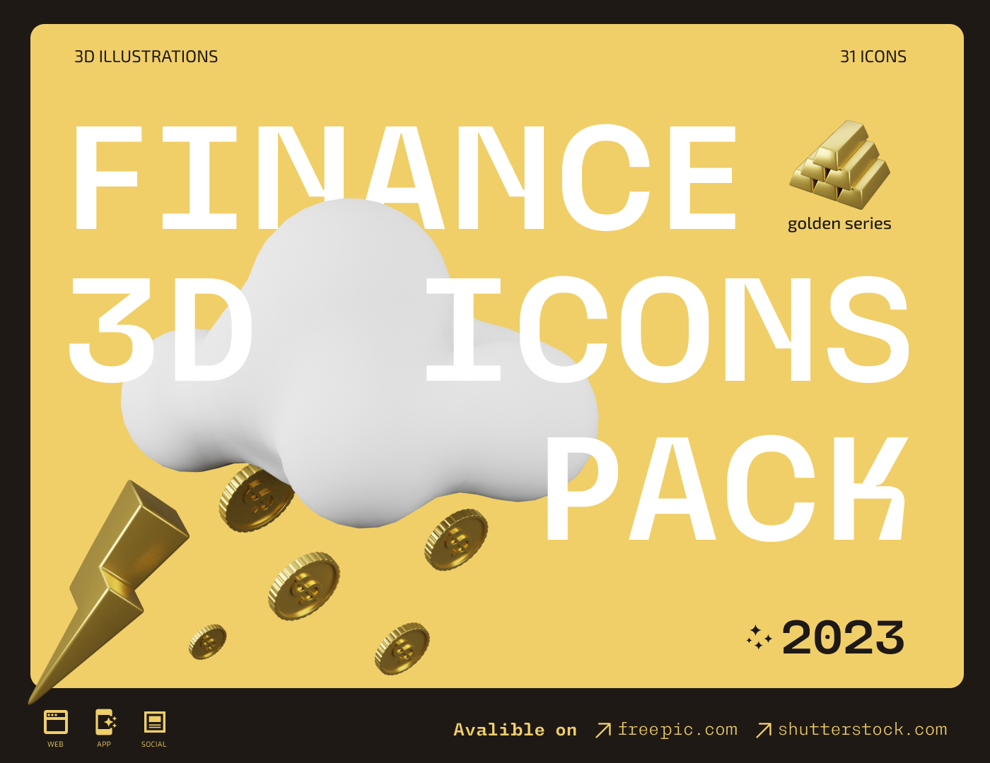 Finance 3d icons Pack — Изображение №1 — Иллюстрация, 3D на Dprofile