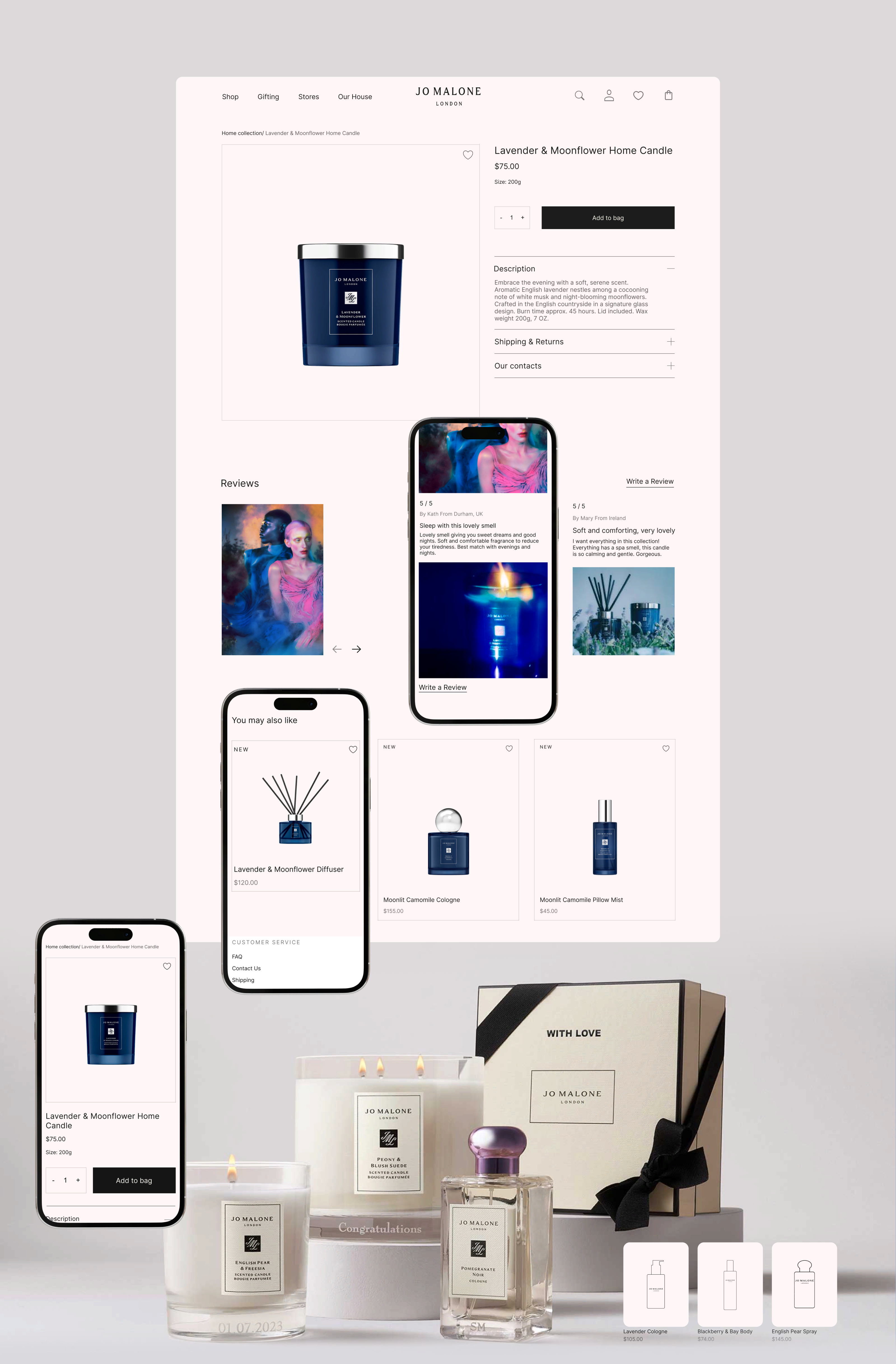 Редизайн сайта JO Malone | Интернет магазин | E-COMMERCE — Изображение №5 — Интерфейсы, Брендинг на Dprofile