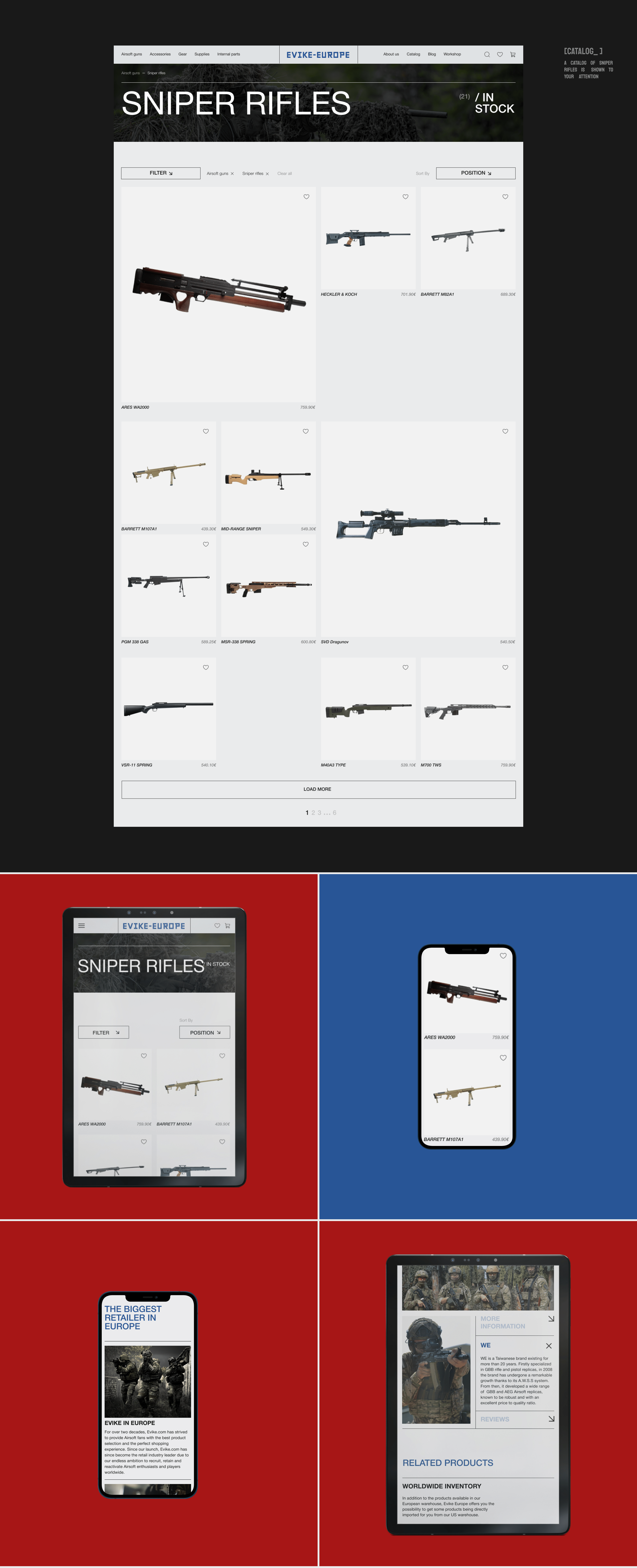 Evike-Europe | E-commerce | Airsoft — Изображение №4 — Интерфейсы на Dprofile