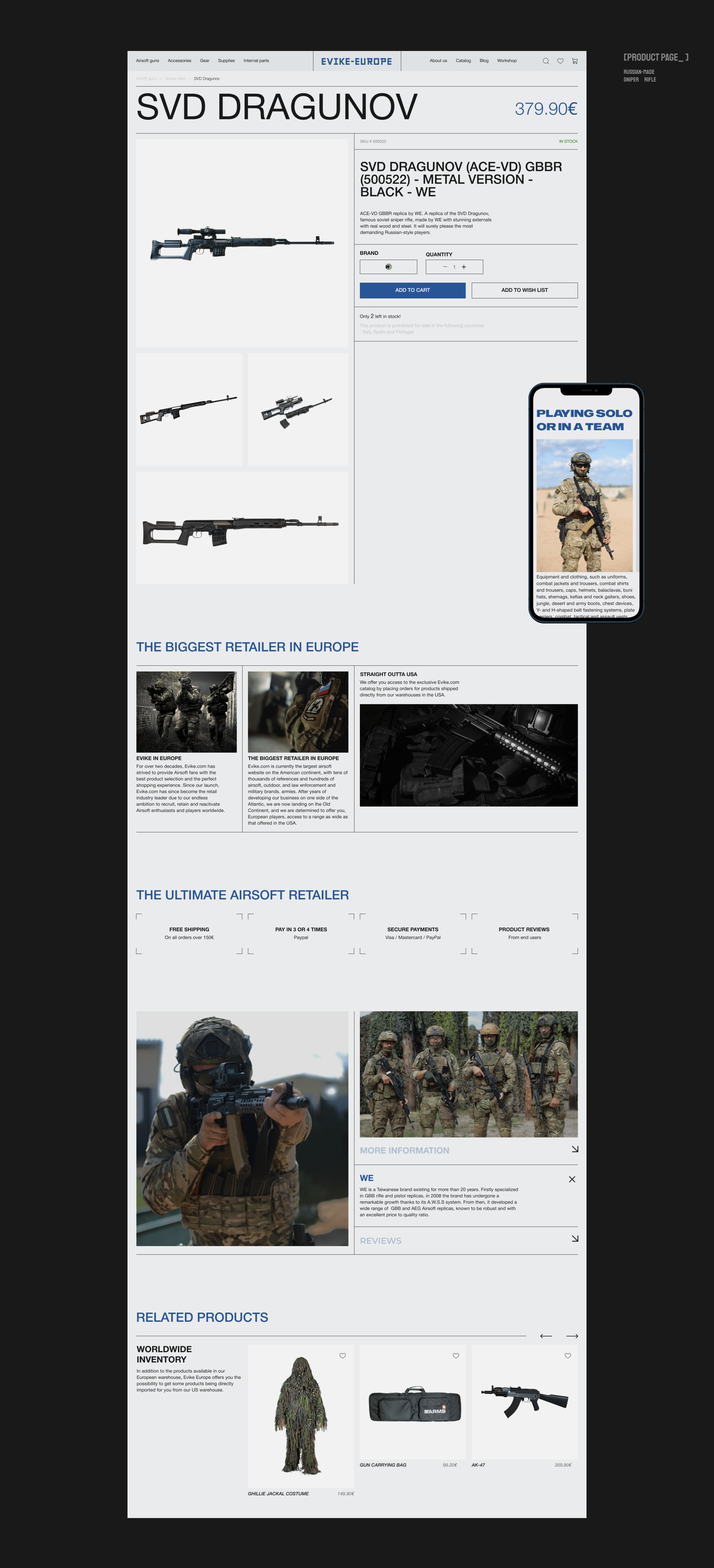 Evike-Europe | E-commerce | Airsoft — Изображение №6 — Интерфейсы на Dprofile