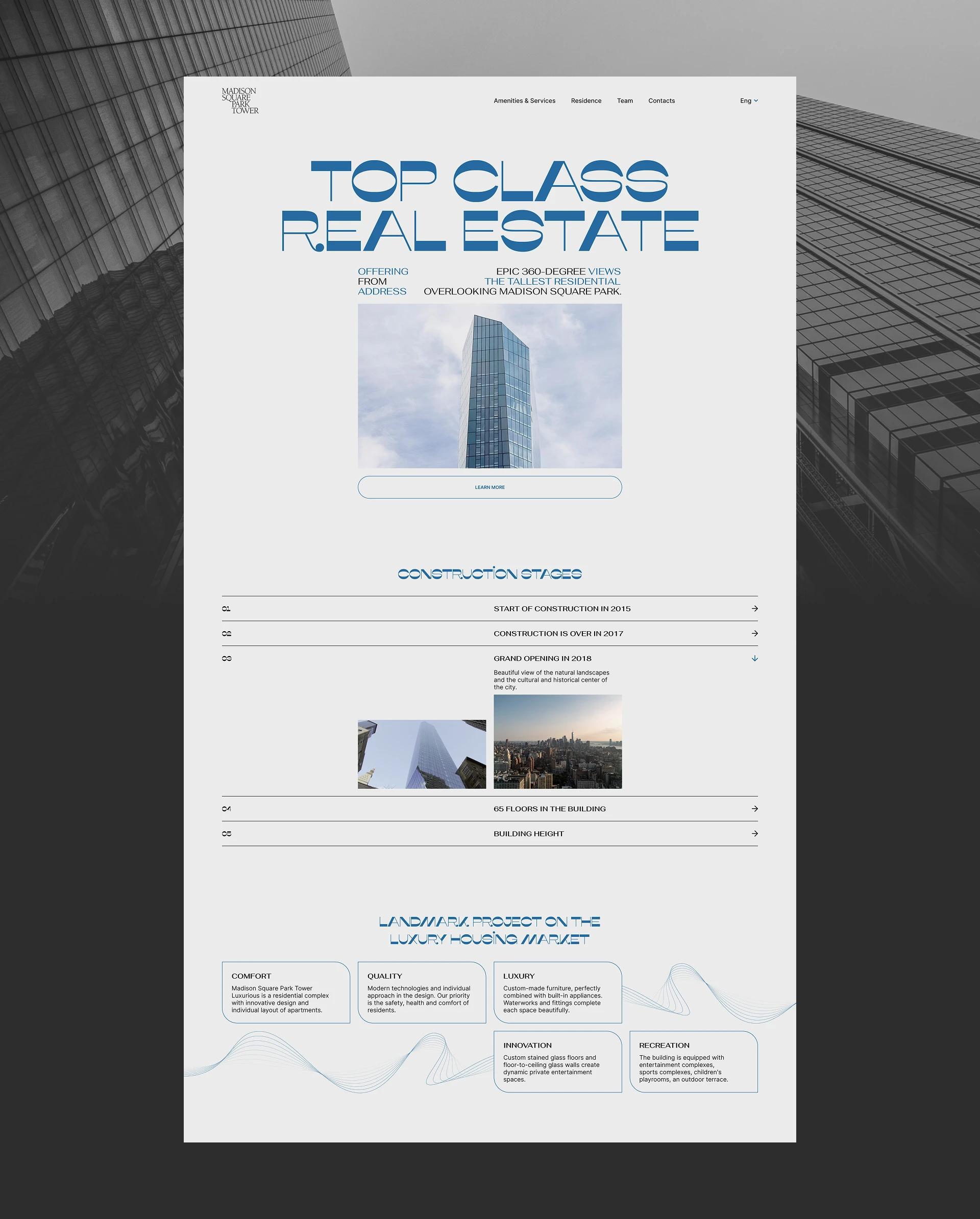 Landing Page — Madison Square Park Tower — Изображение №3 — Интерфейсы на Dprofile