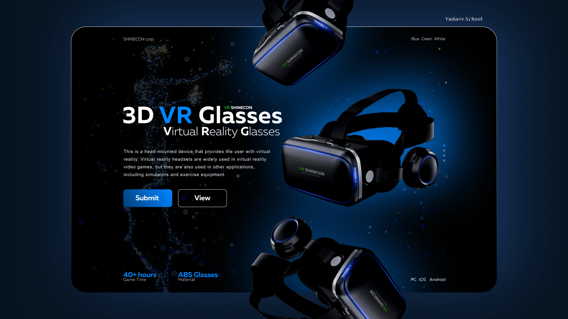 Virtual Reality Glasses - Blue Style — Изображение №1 — Интерфейсы, Анимация на Dprofile