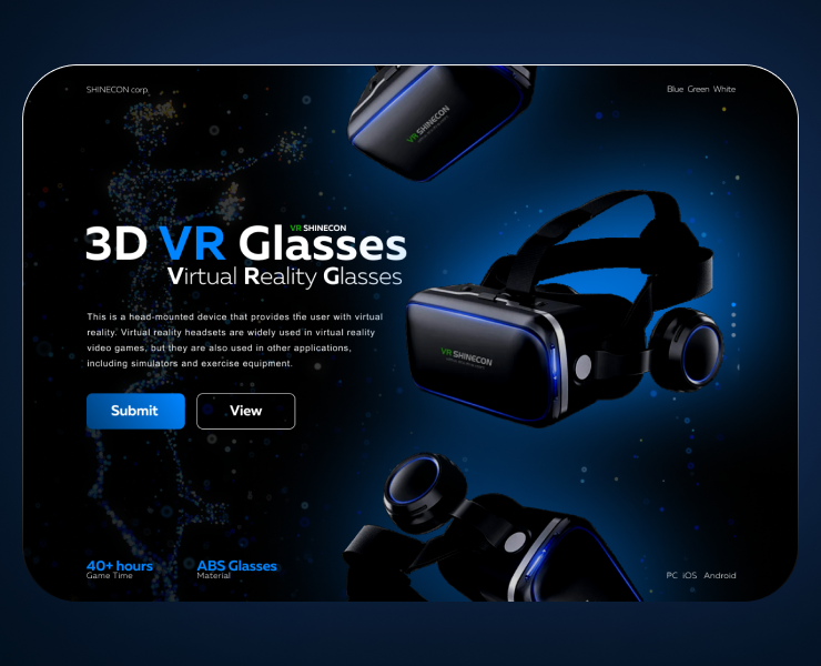 Virtual Reality Glasses - Blue Style — Интерфейсы, Анимация на Dprofile