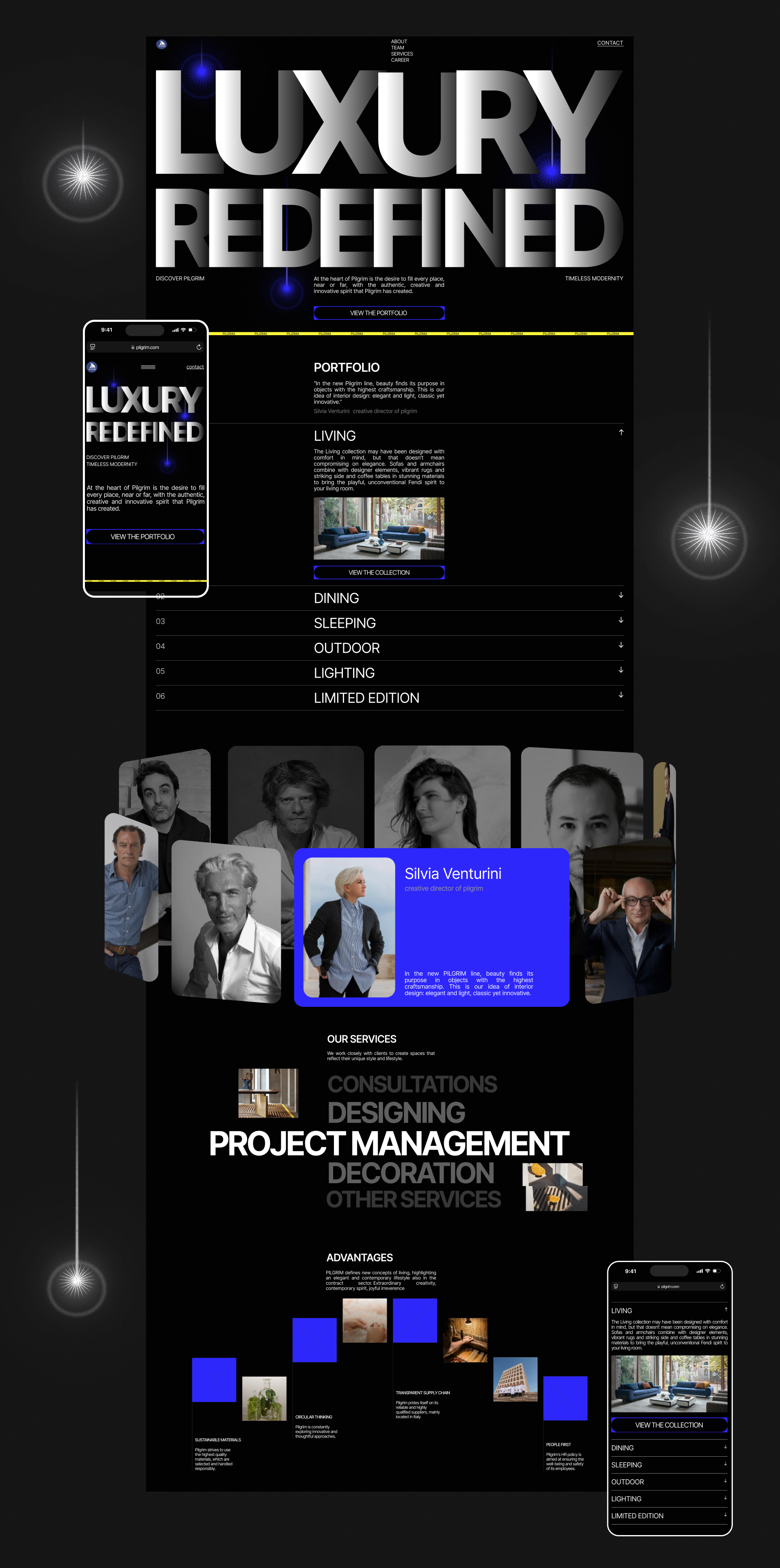Итальянская мебельная компания "Пилигрим". Учебный проект — Изображение №6 — Интерфейсы на Dprofile