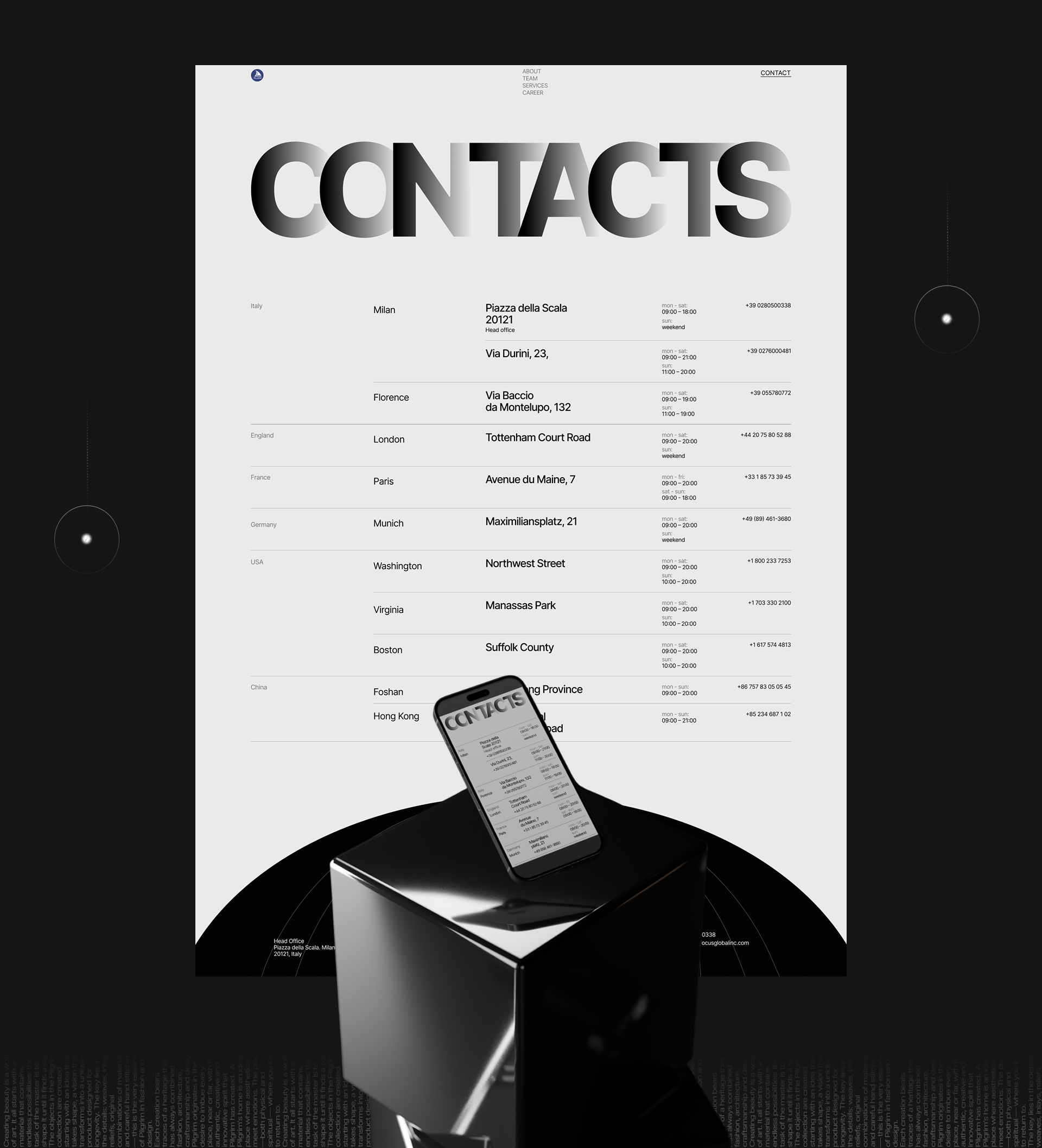 Итальянская мебельная компания "Пилигрим". Учебный проект — Изображение №14 — Интерфейсы на Dprofile