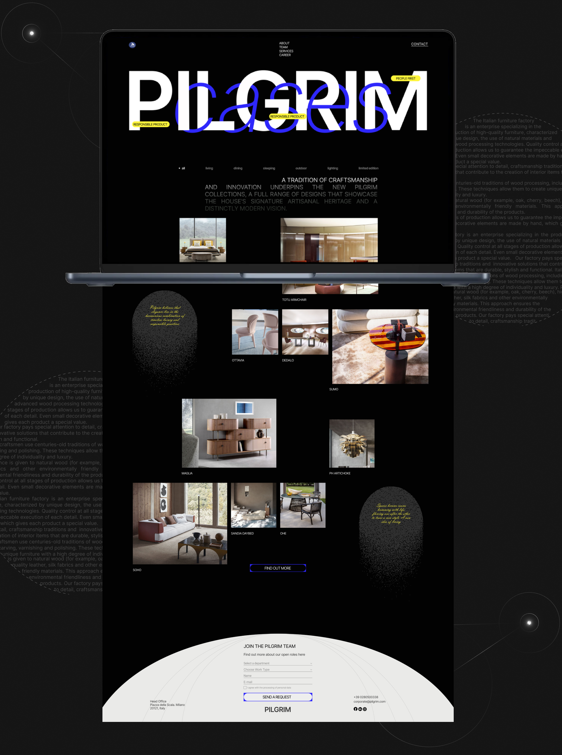 Итальянская мебельная компания "Пилигрим". Учебный проект — Изображение №8 — Интерфейсы на Dprofile
