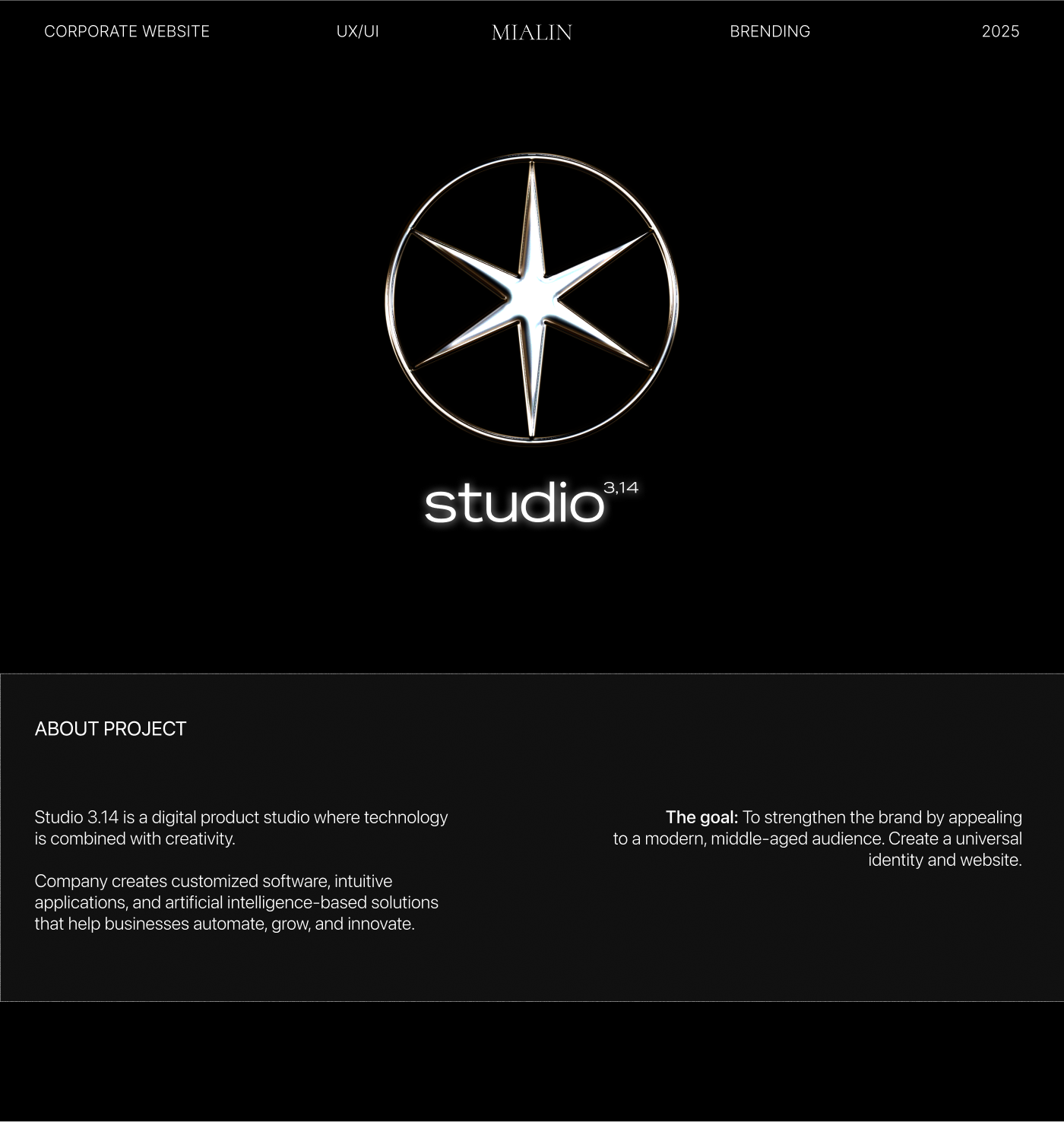 Studio 3,14 | Branding, UX/UI — Изображение №1 — Интерфейсы, Брендинг на Dprofile