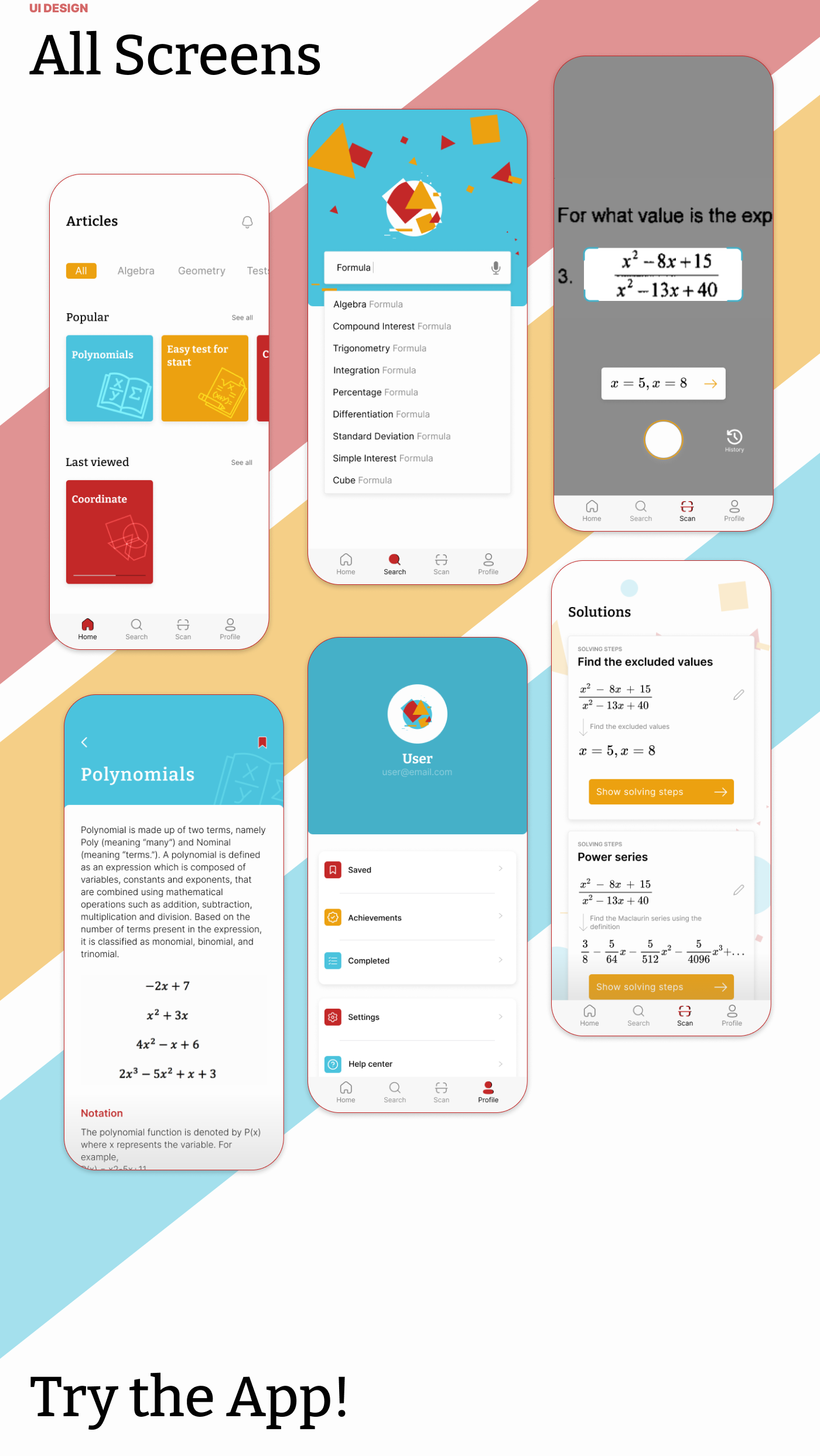 Math App Design — Изображение №7 — Интерфейсы, Иллюстрация на Dprofile