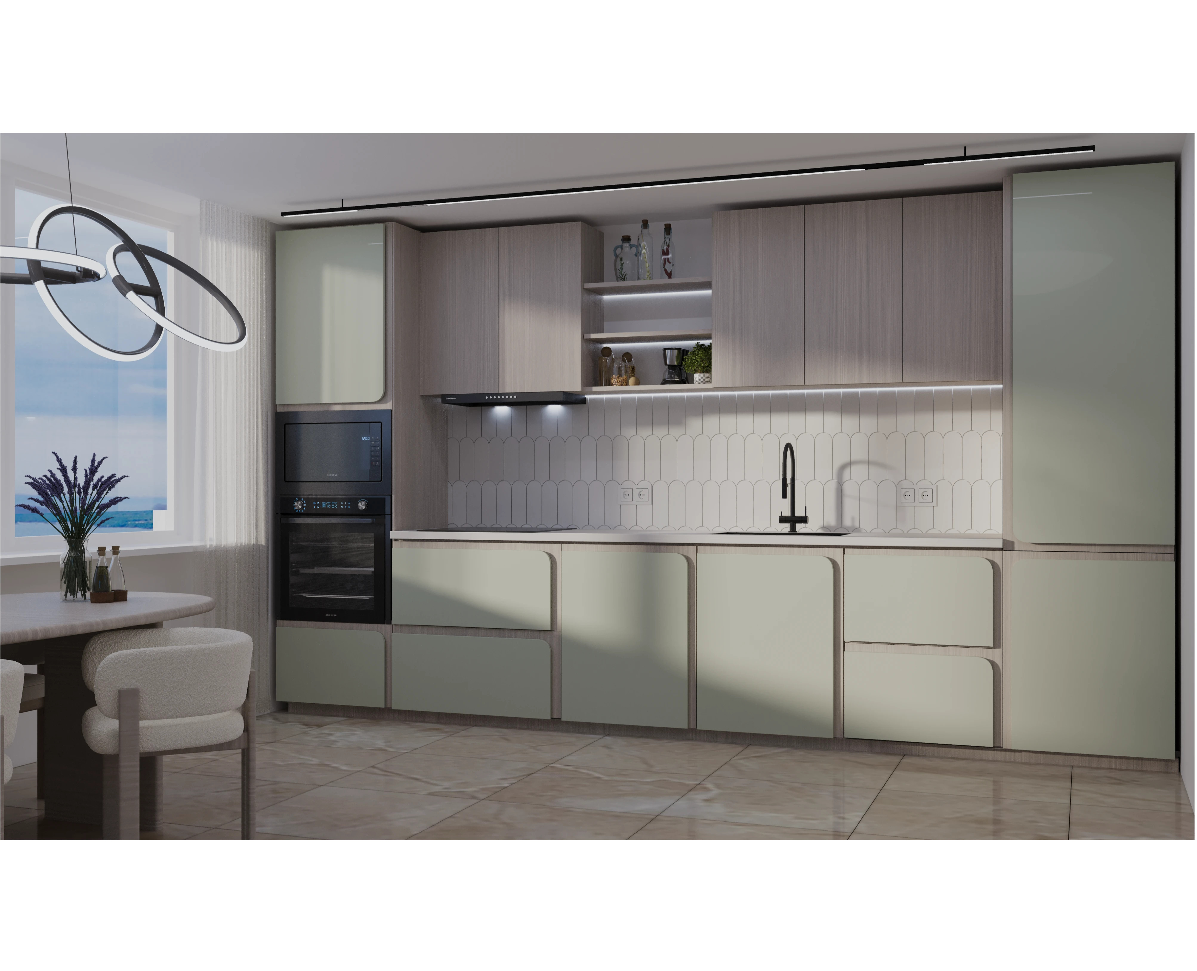 Эскизные дизайн проекты кухонного гарнитура "Верт" и "Фьорд" на Dprofile