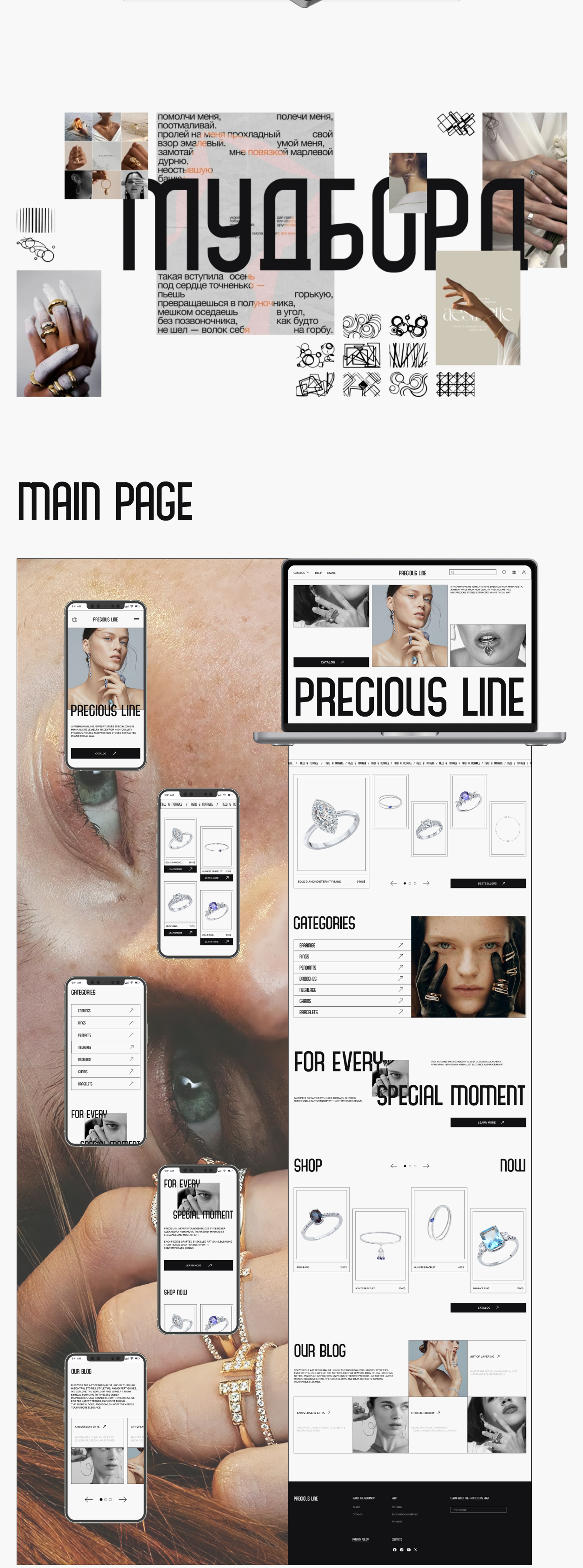 PRECIOUS LINE | E-commerce Website Design Concept — Изображение №2 — Интерфейсы, Брендинг на Dprofile