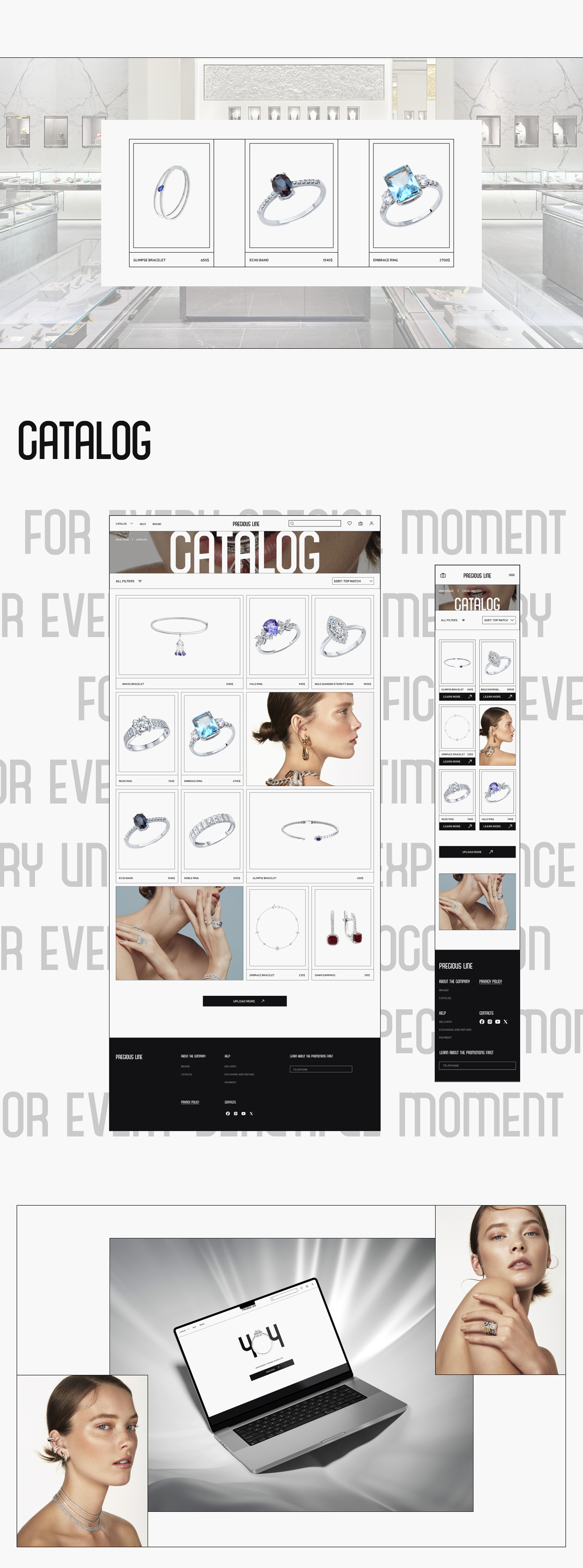 PRECIOUS LINE | E-commerce Website Design Concept — Изображение №3 — Интерфейсы, Брендинг на Dprofile
