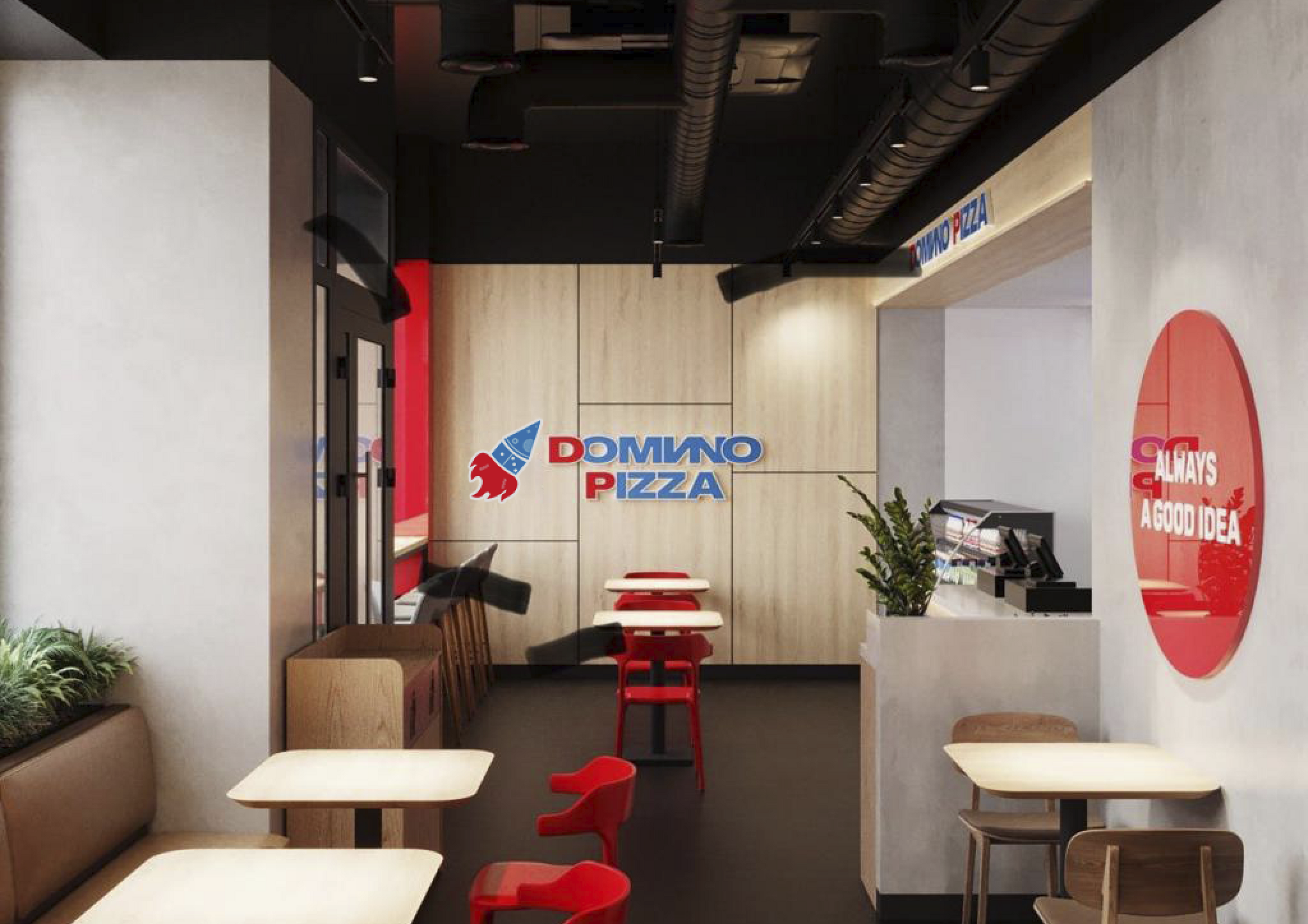 Логотип пиццерии Domino Pizza ФИРМЕННЫЙ СТИЛЬ ДОСТАВКИ — Изображение №1 — Брендинг на Dprofile