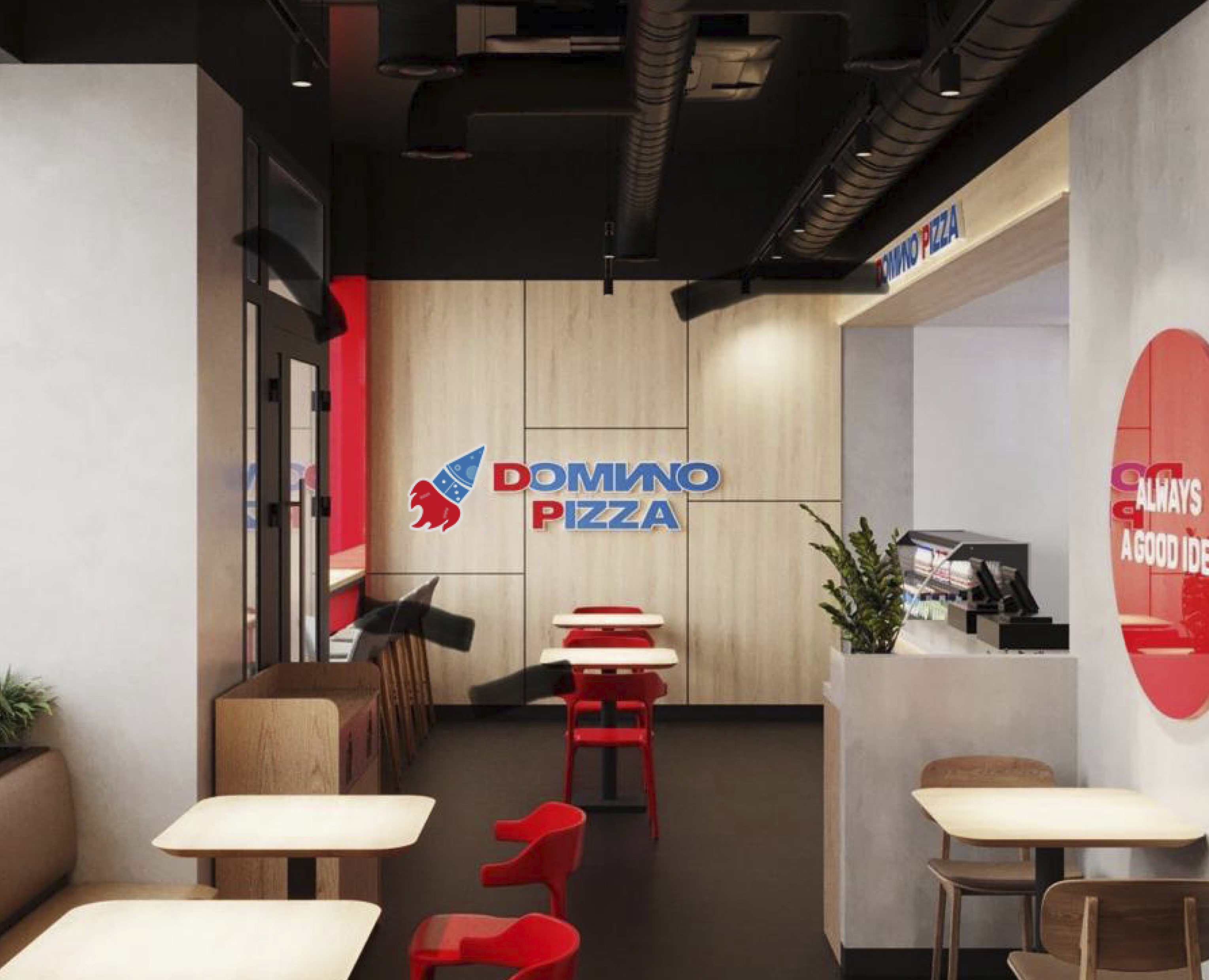 Логотип пиццерии Domino Pizza ФИРМЕННЫЙ СТИЛЬ ДОСТАВКИ — Брендинг на Dprofile