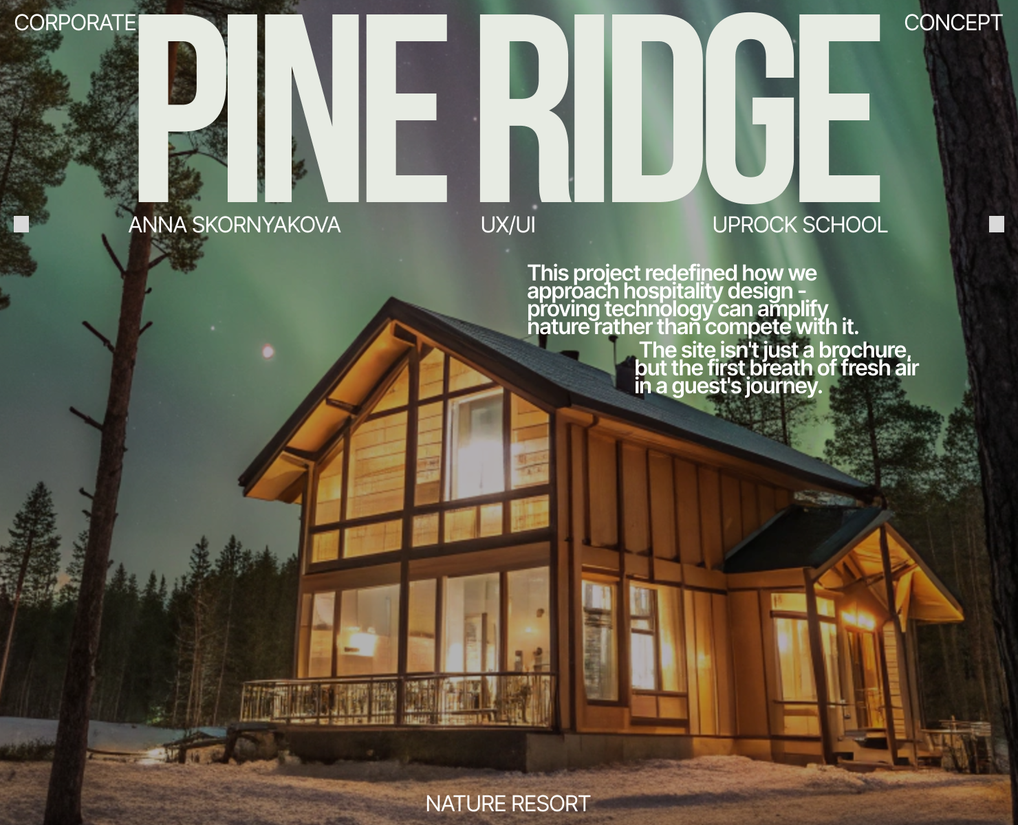 Pine Ridge (корпоративный сайт базы отдыха) — Интерфейсы на Dprofile