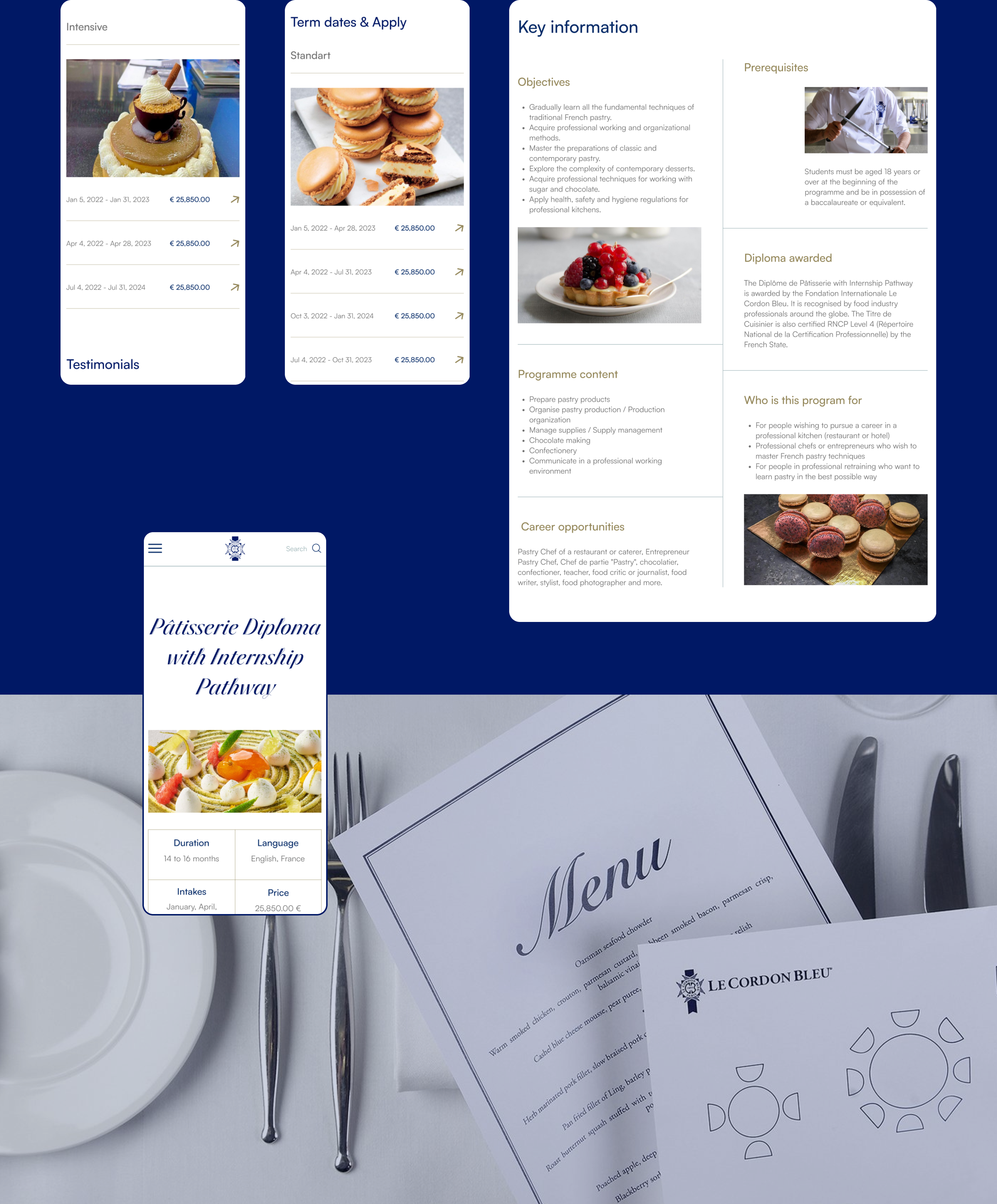 Le Cordon Bleu — Изображение №5 — Брендинг, Интерфейсы на Dprofile