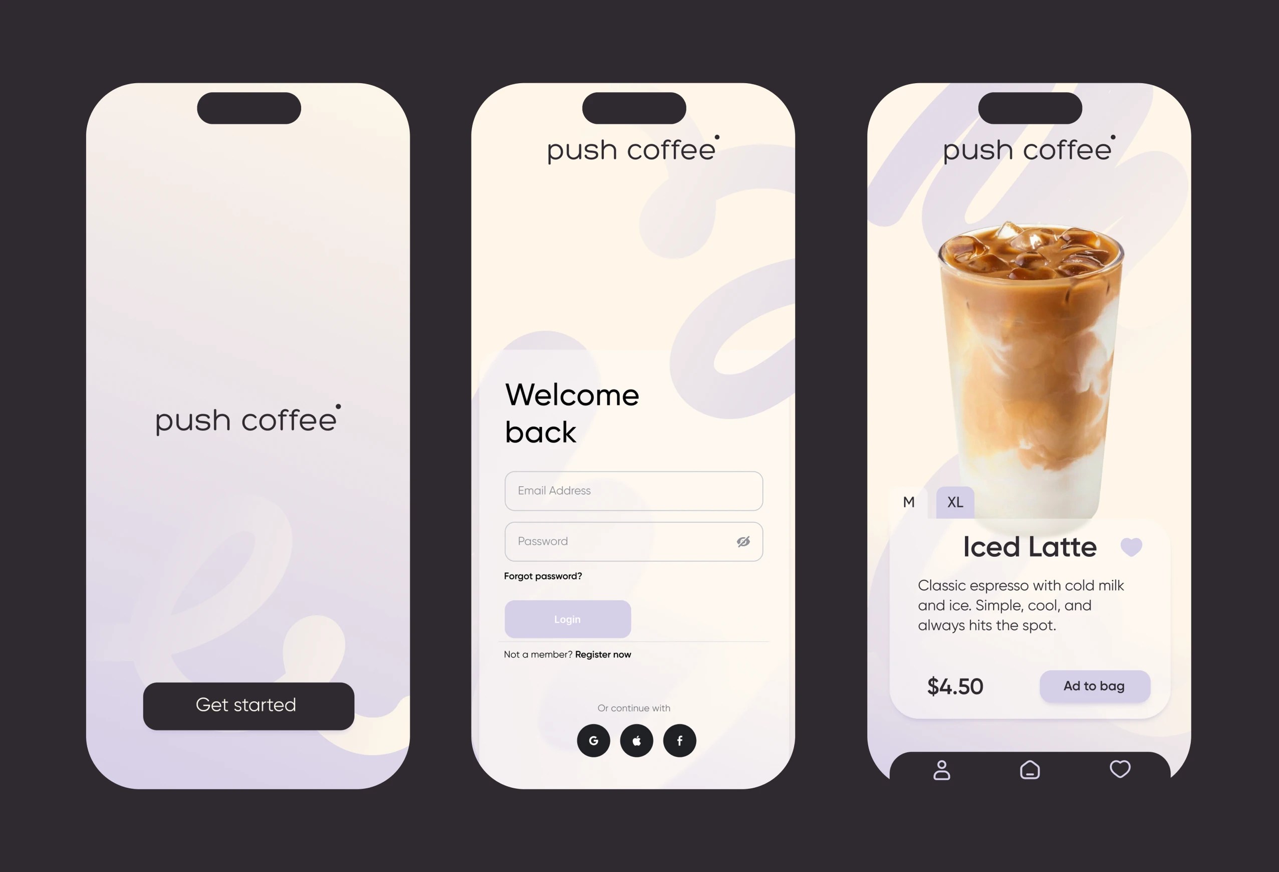 Push coffee | cafe brand identity — Изображение №14 — Интерфейсы, Брендинг на Dprofile