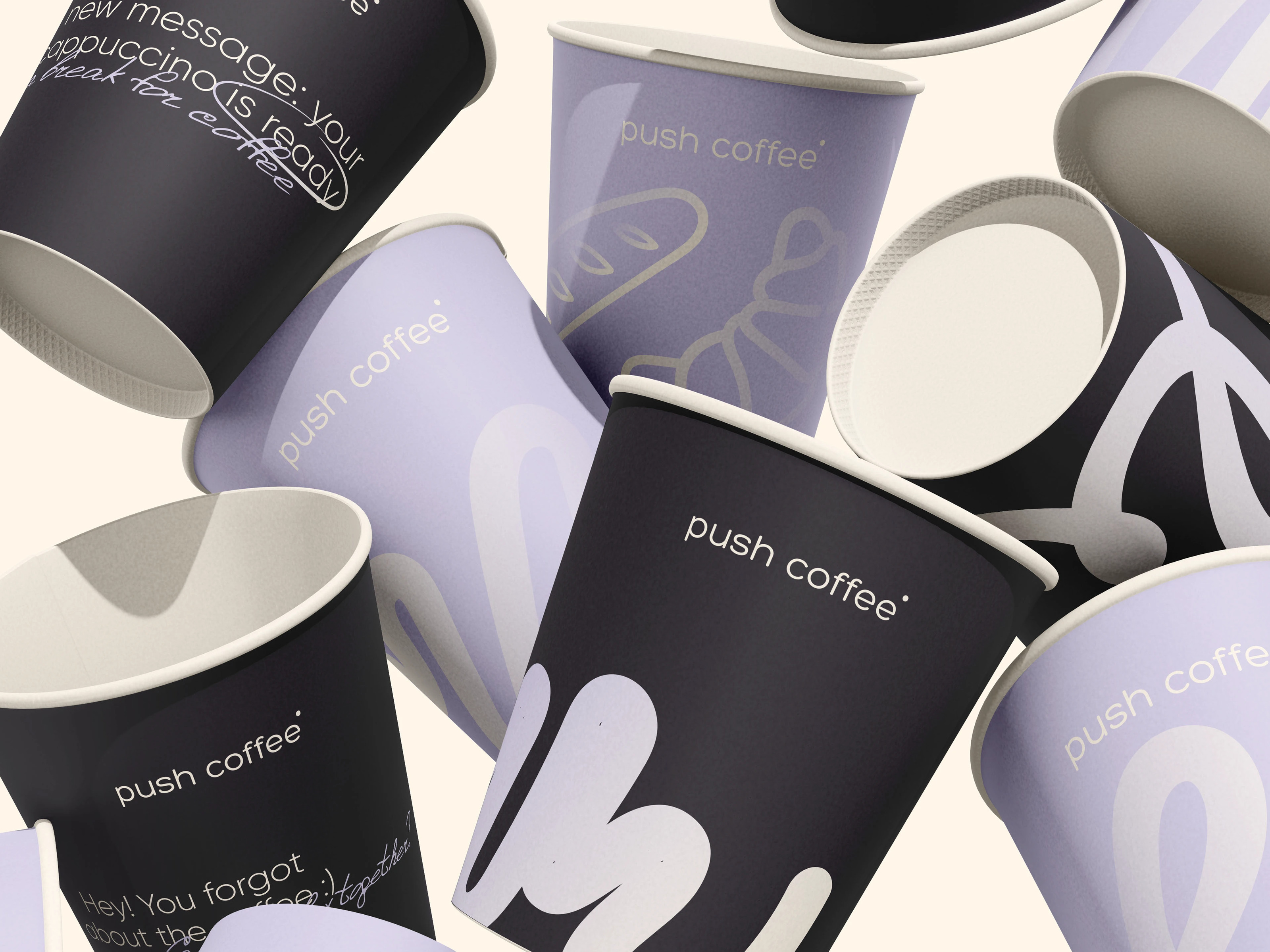 Push coffee | cafe brand identity — Изображение №4 — Интерфейсы, Брендинг на Dprofile