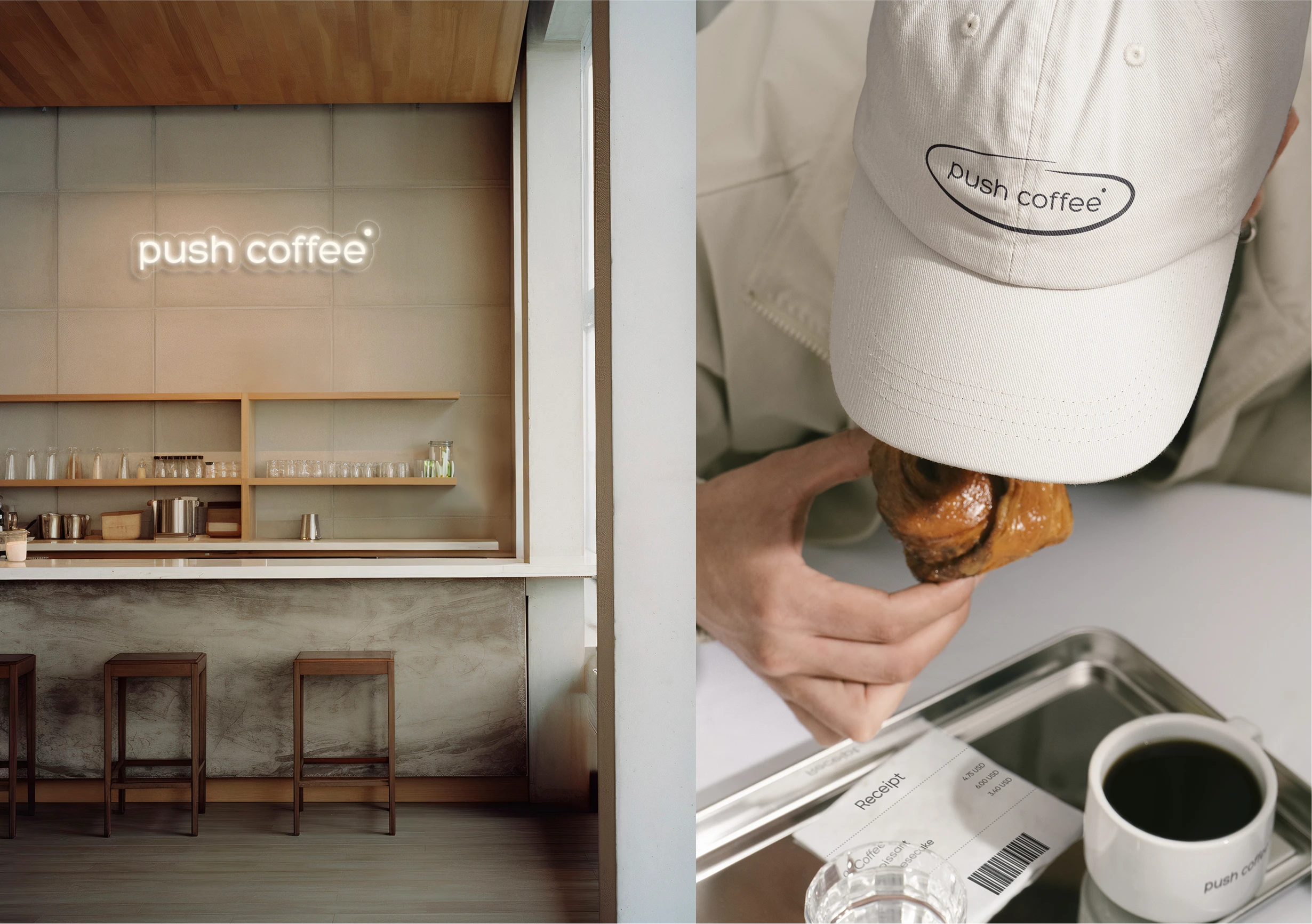Push coffee | cafe brand identity — Изображение №9 — Интерфейсы, Брендинг на Dprofile