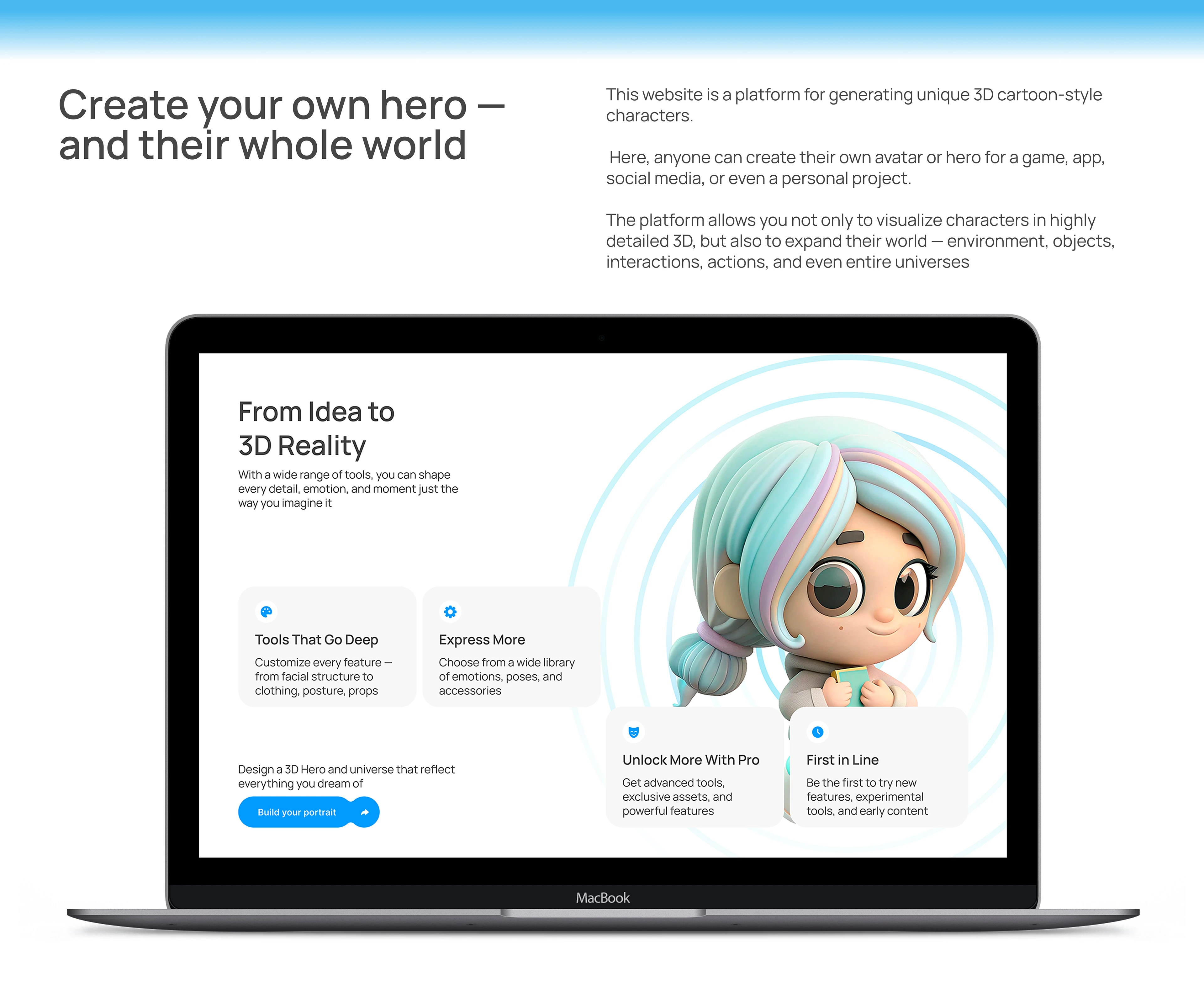 Web Design for a 3D Character Generator — Изображение №2 — Интерфейсы, Брендинг на Dprofile