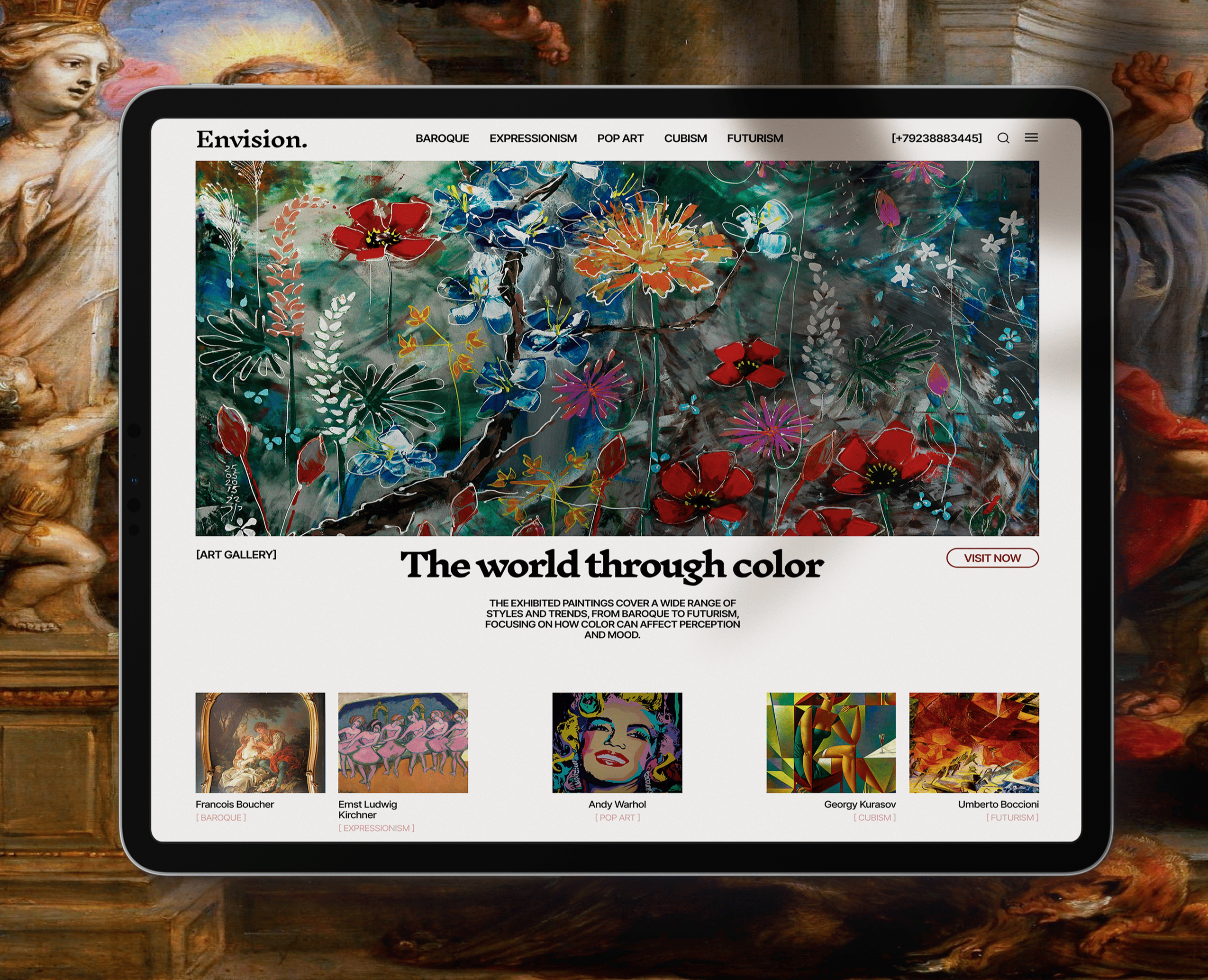 Дизайн сайта для выставки картин — Интерфейсы, Брендинг на Dprofile