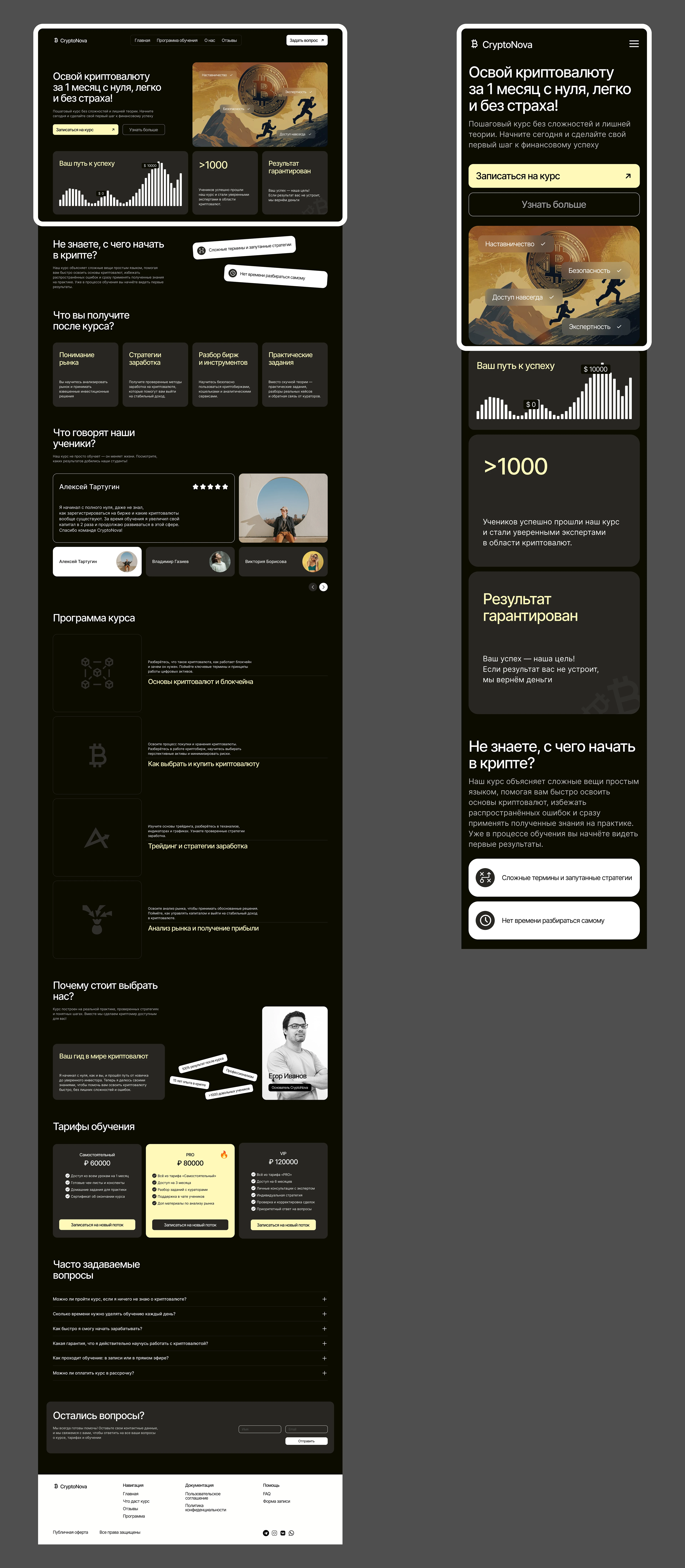 Лендинг для курса по криптовалюте — Изображение №7 — Интерфейсы, Брендинг на Dprofile