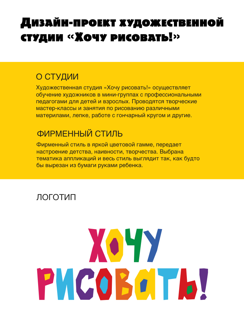 Дизайн-проект художественной студии «Хочу рисовать!» — Изображение №1 — Брендинг на Dprofile