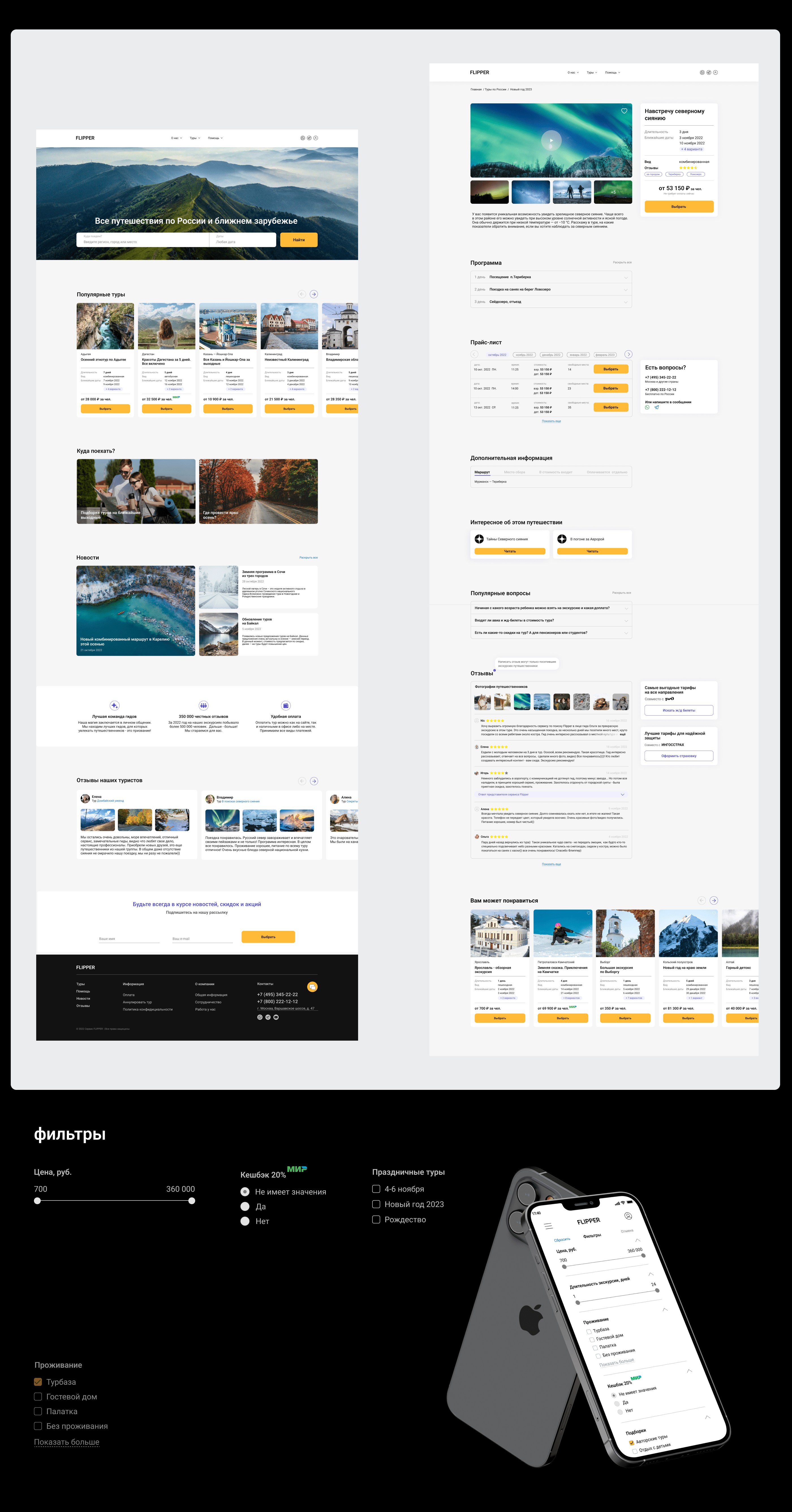 FLIPPER | Travel website UX/UI — Изображение №4 — Интерфейсы на Dprofile