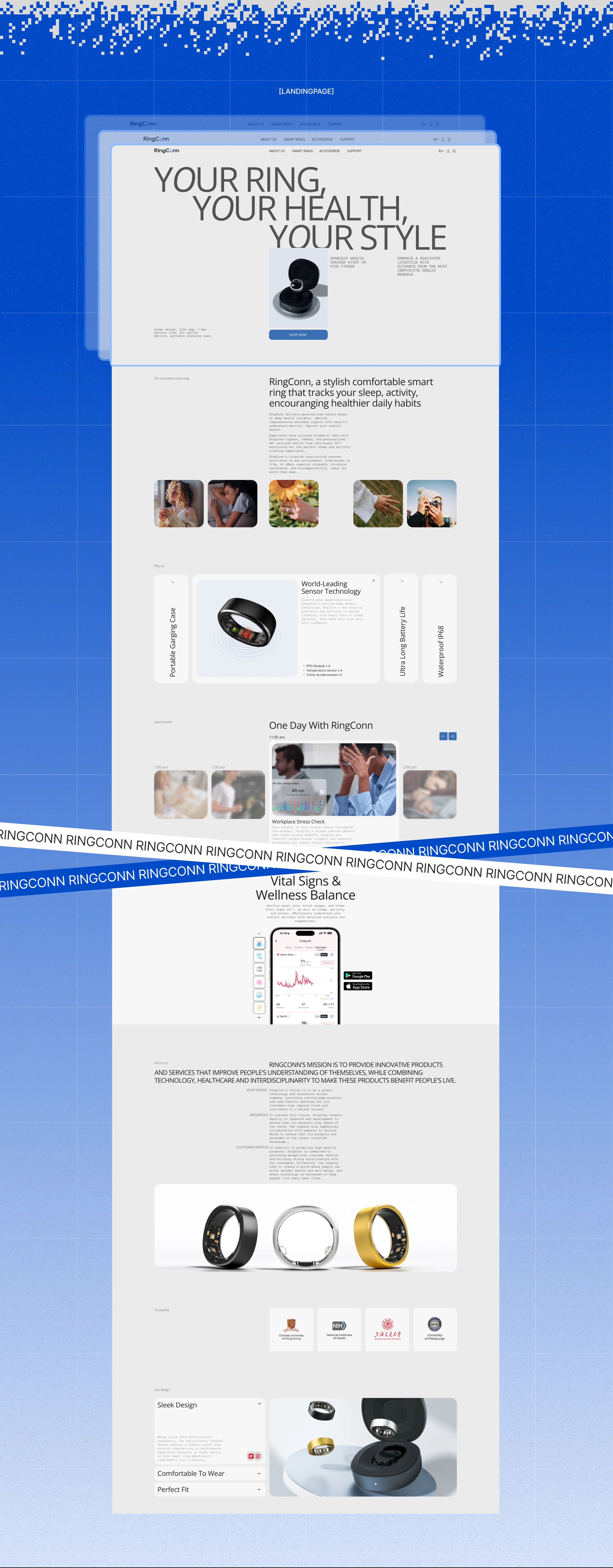 RINGCONN Smart  Ring Landing page redesign — Изображение №3 — Интерфейсы на Dprofile